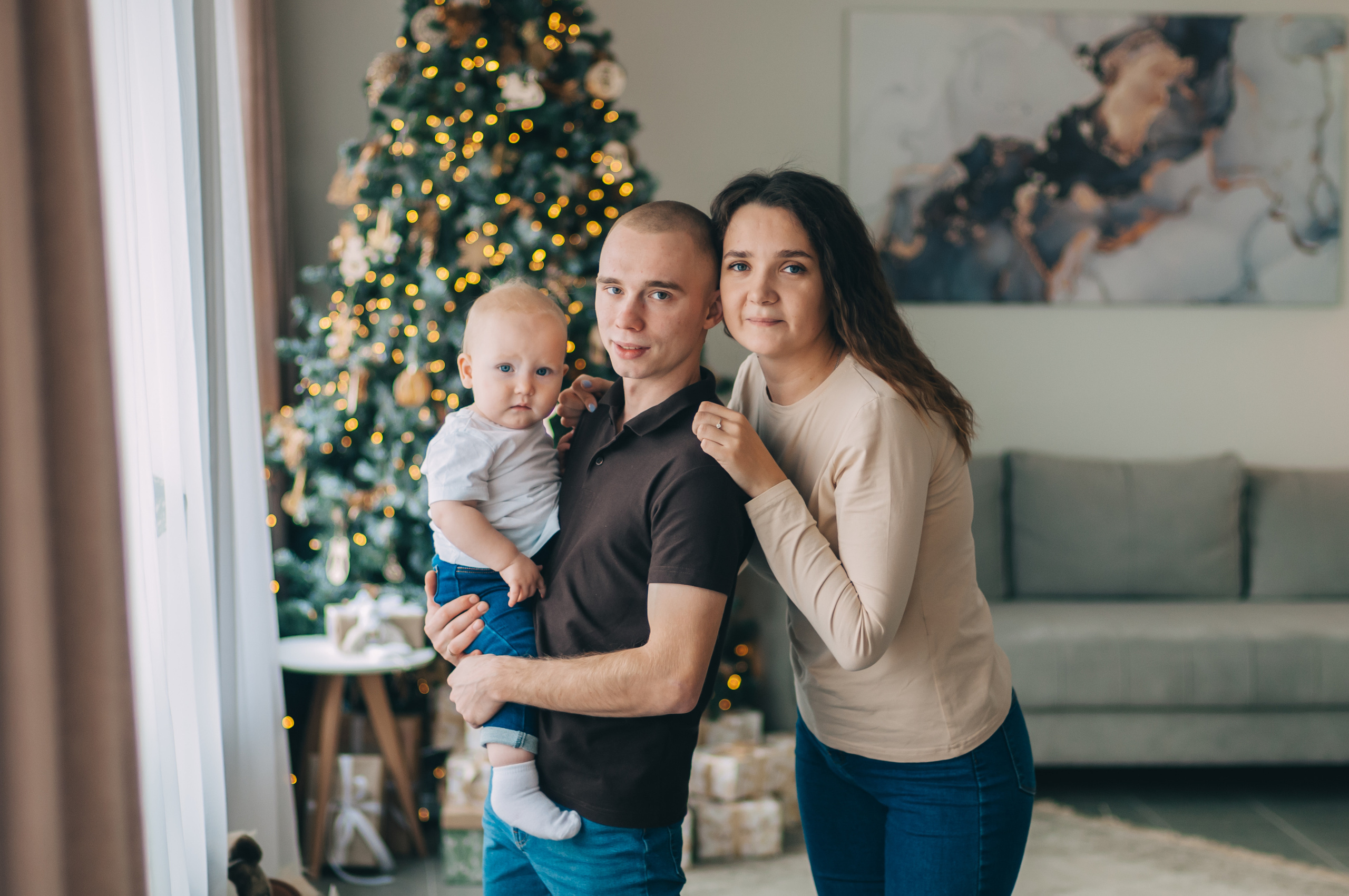 Новогодняя студийная съёмка для Алины, Влада и Матвея. Свадебный и семейный фотограф г. Ярославль Савинская Анастасия