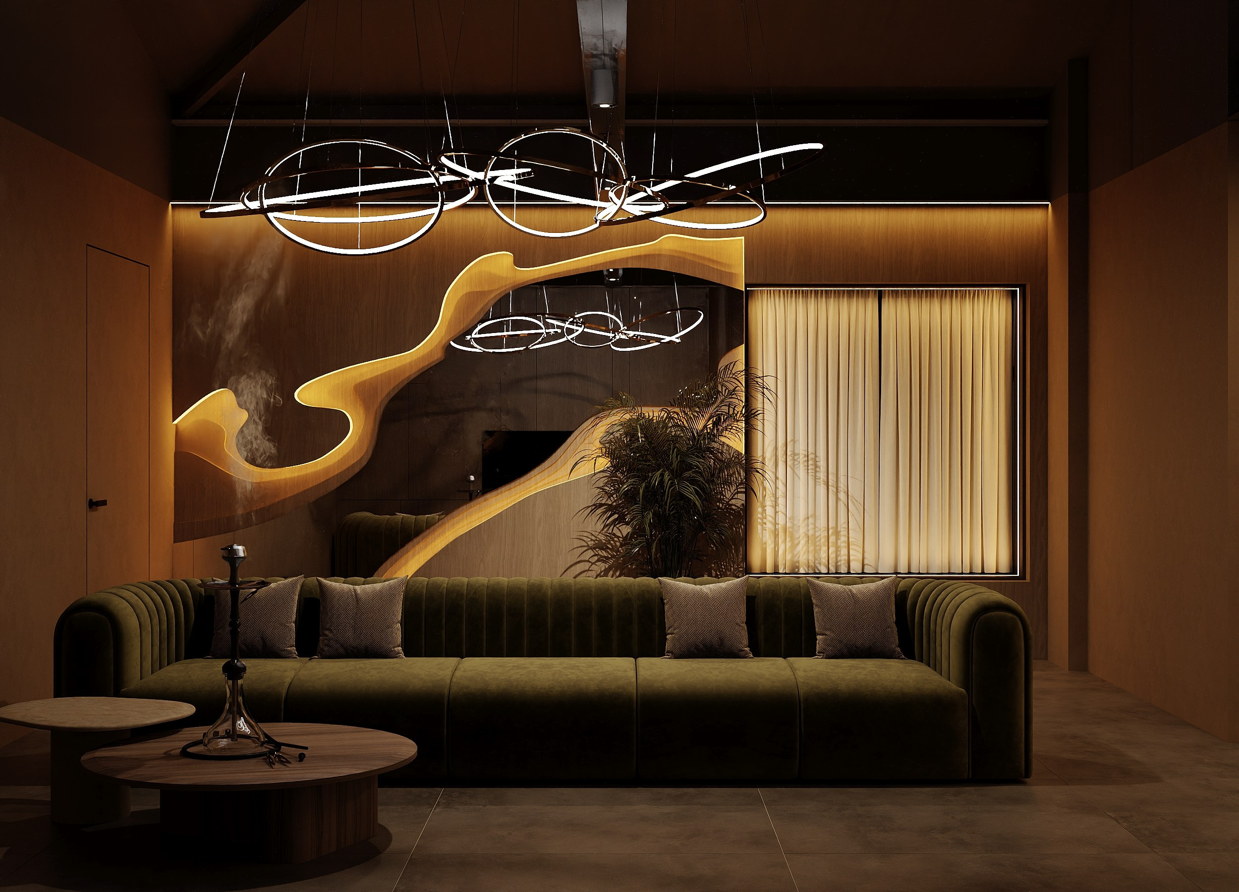 Кальянная Oazis Lounge. Студия дизайна интерьера в Москве T.Art Design