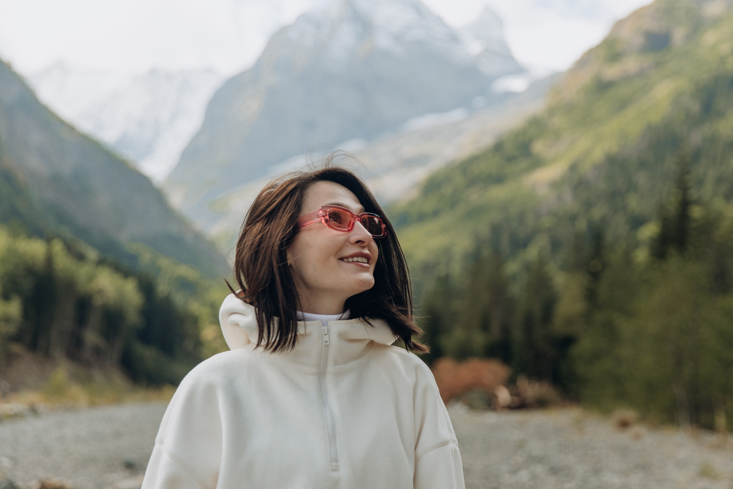 Юля с семьей, Домбай. Портфолио