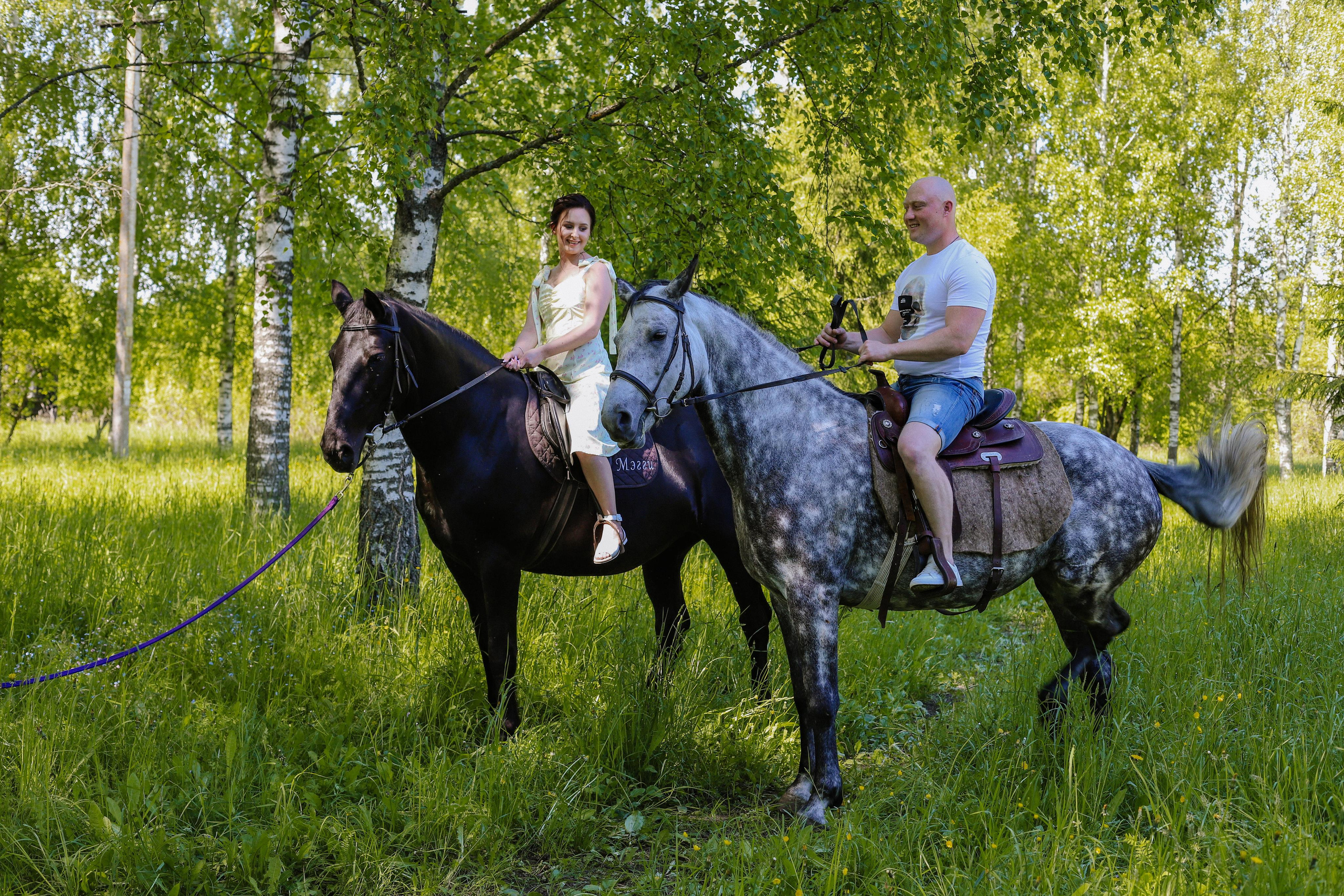 Старая Ладога с лошадью Катя и Сергей. Фотограф и Видеограф в Санкт-Петербурге Алиса Шандрик