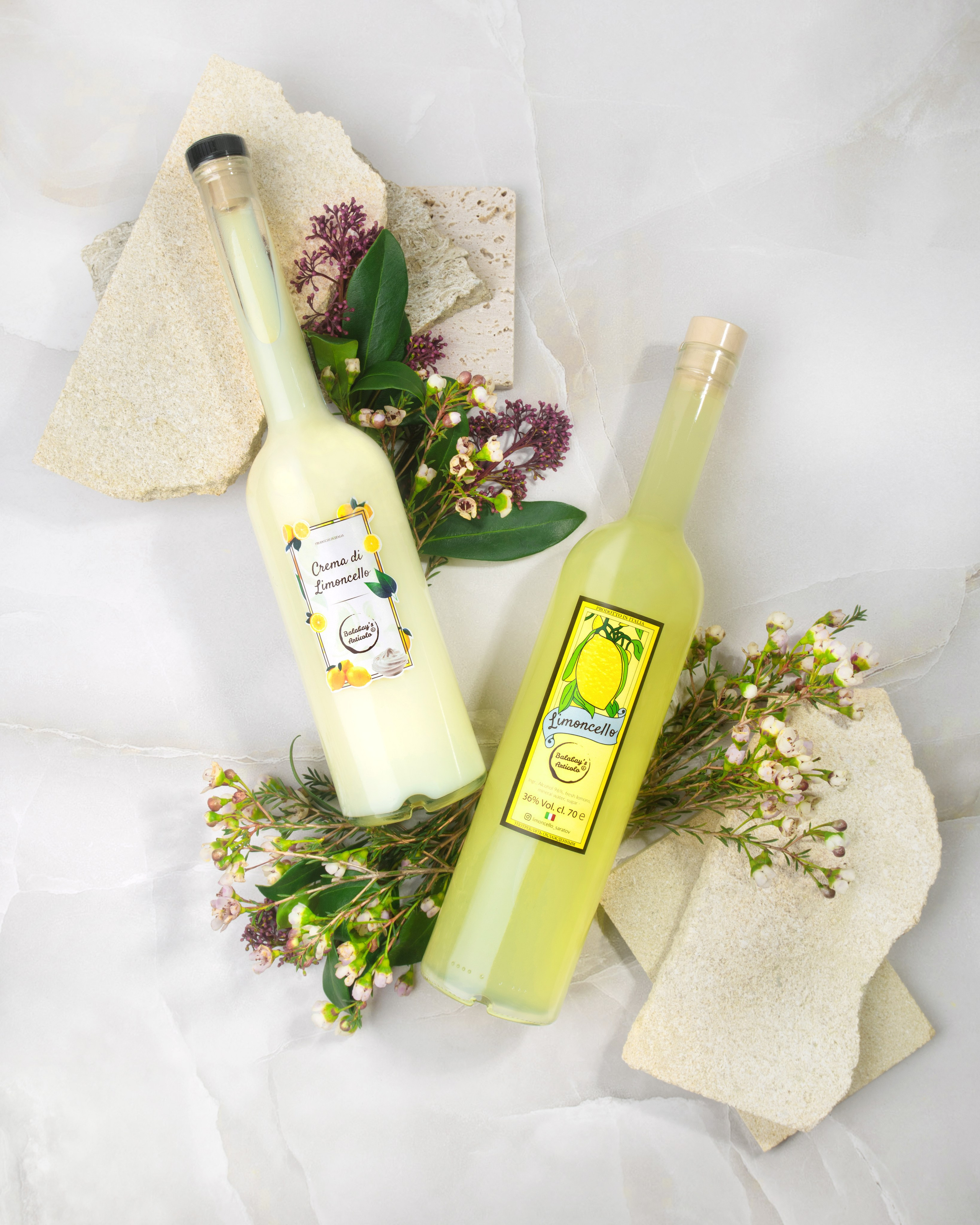 Предметная съемка алкоголя в весеннем стиле