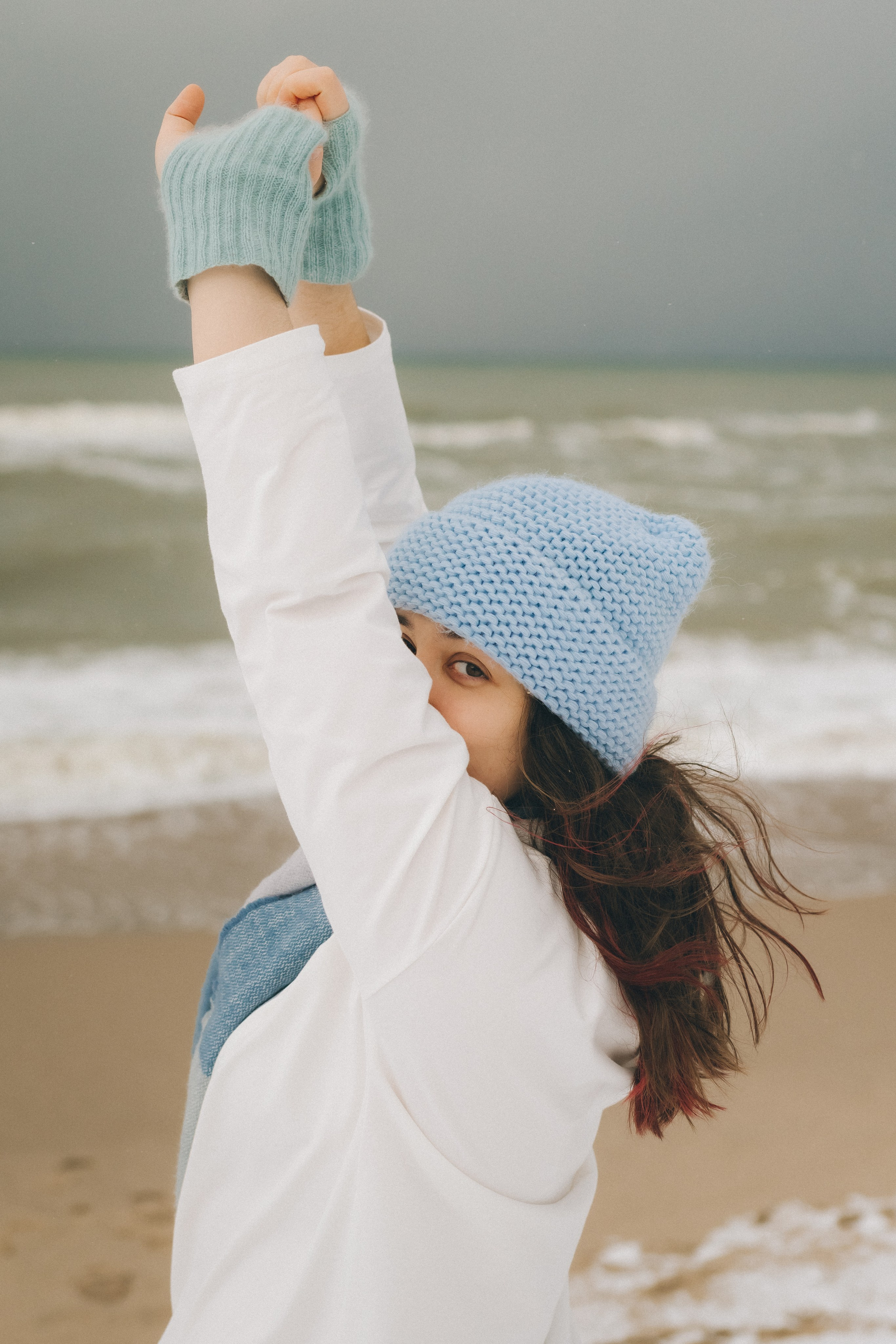 Маша и зима на Балтике. Фотограф Зеленоградск Красильникова Елена