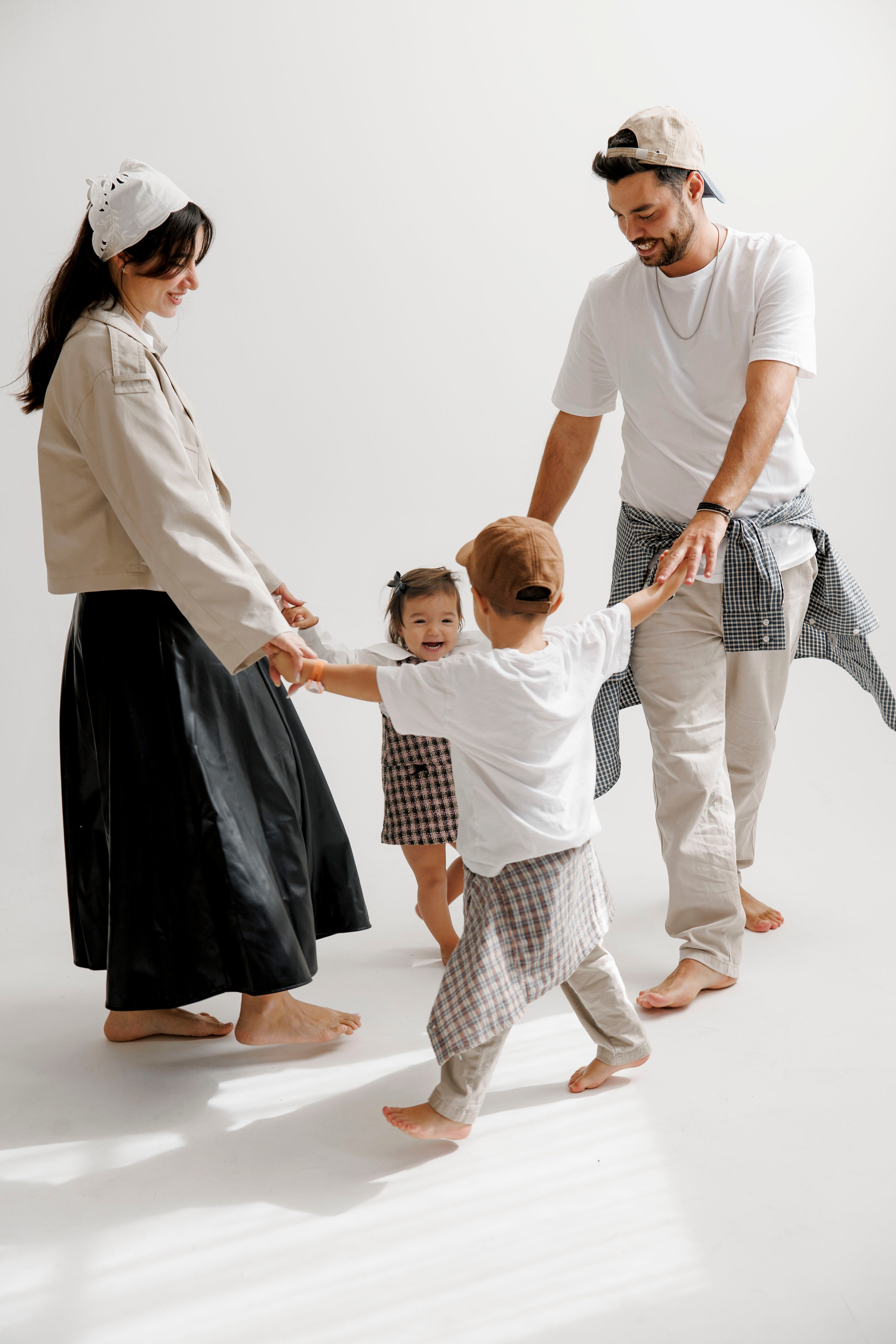Family photoshoot inside the studio. Wedding and family photographer