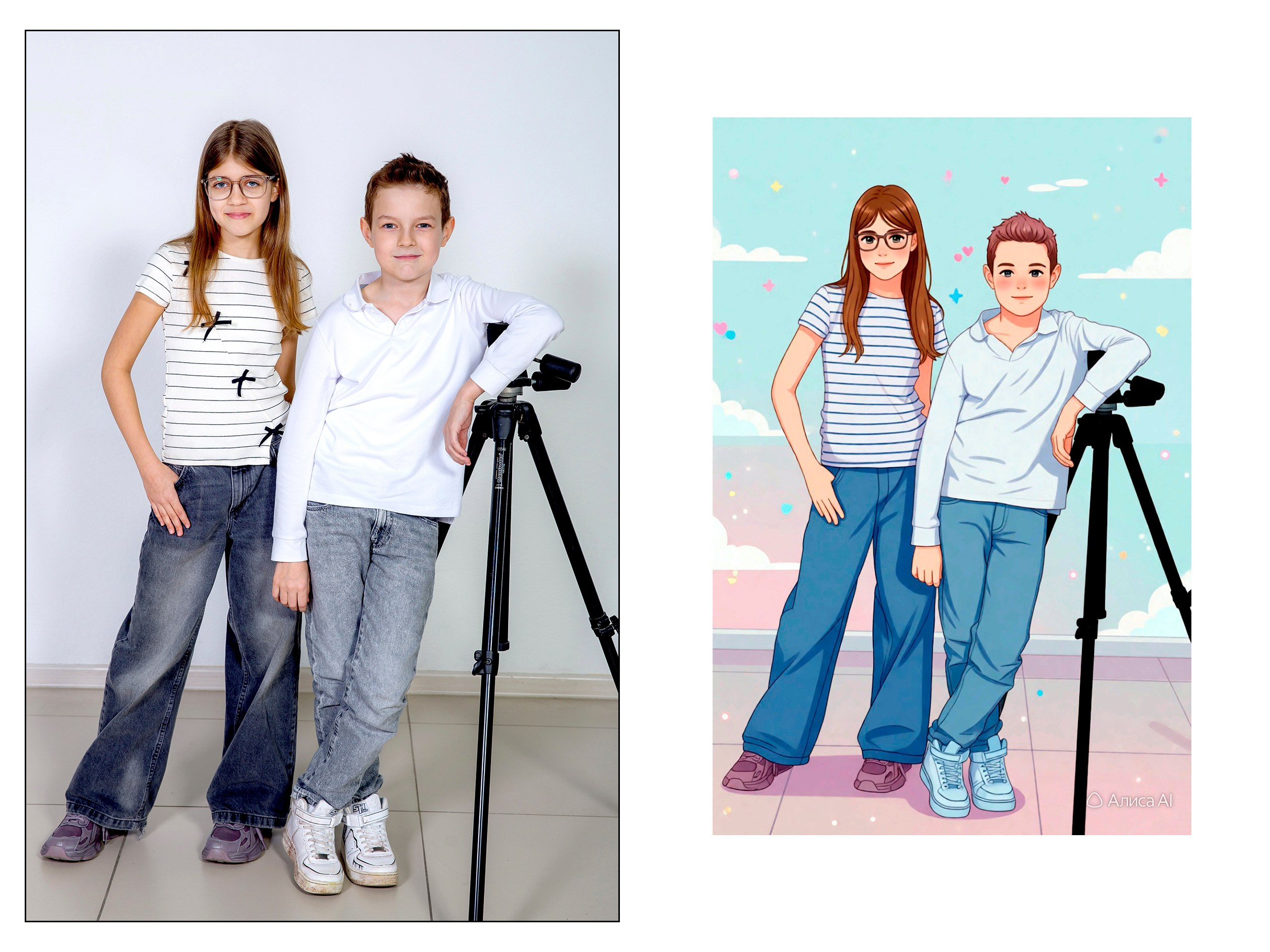 4А в СТУДИИ + АНИМЕ от ИИ Алиса. Семейный фотограф в Новороссийске Игорь Белослюдцев
