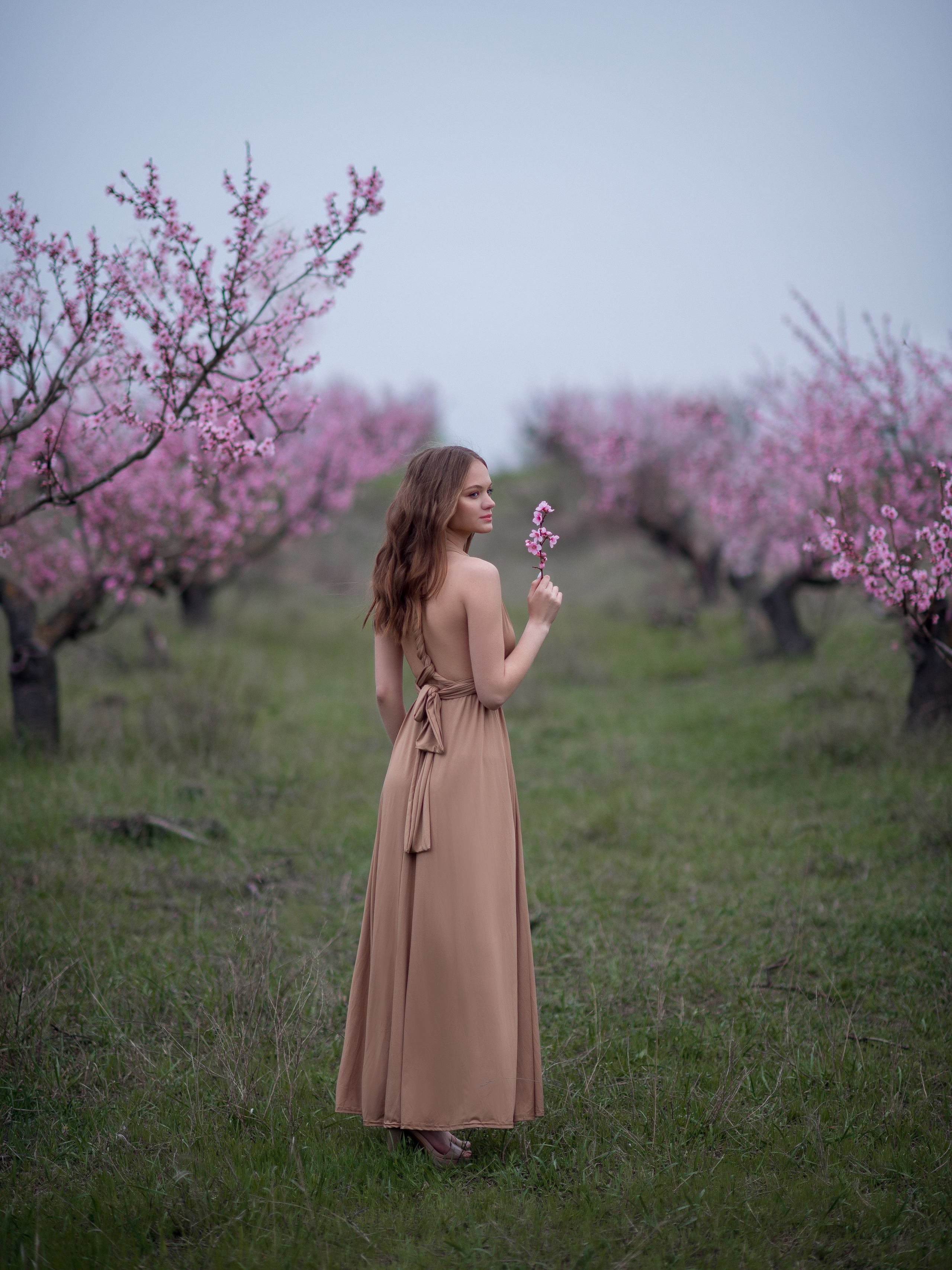 Бежевое платье в пол напрокат в Севастополе