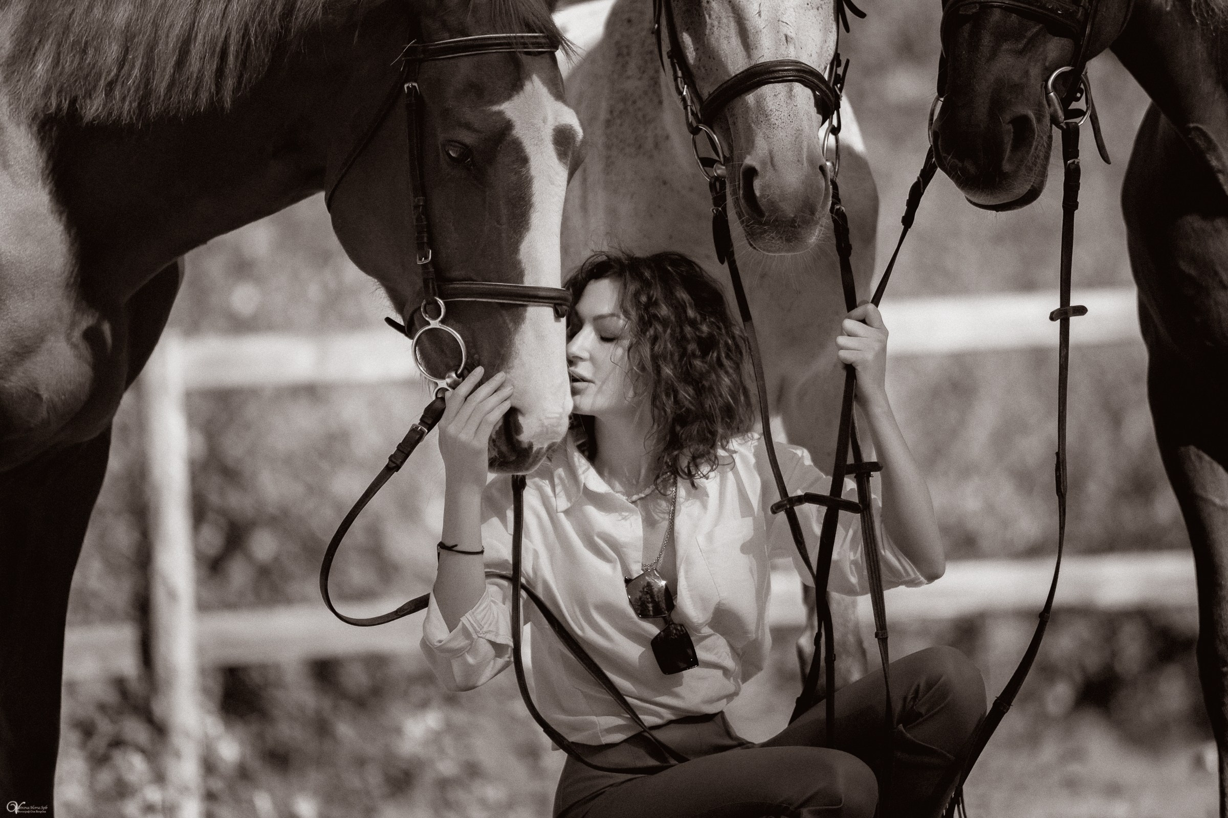 Фотосессия с лошадьми в кантри стиле. Фотограф женский и мужской портрет Санкт-Петербург