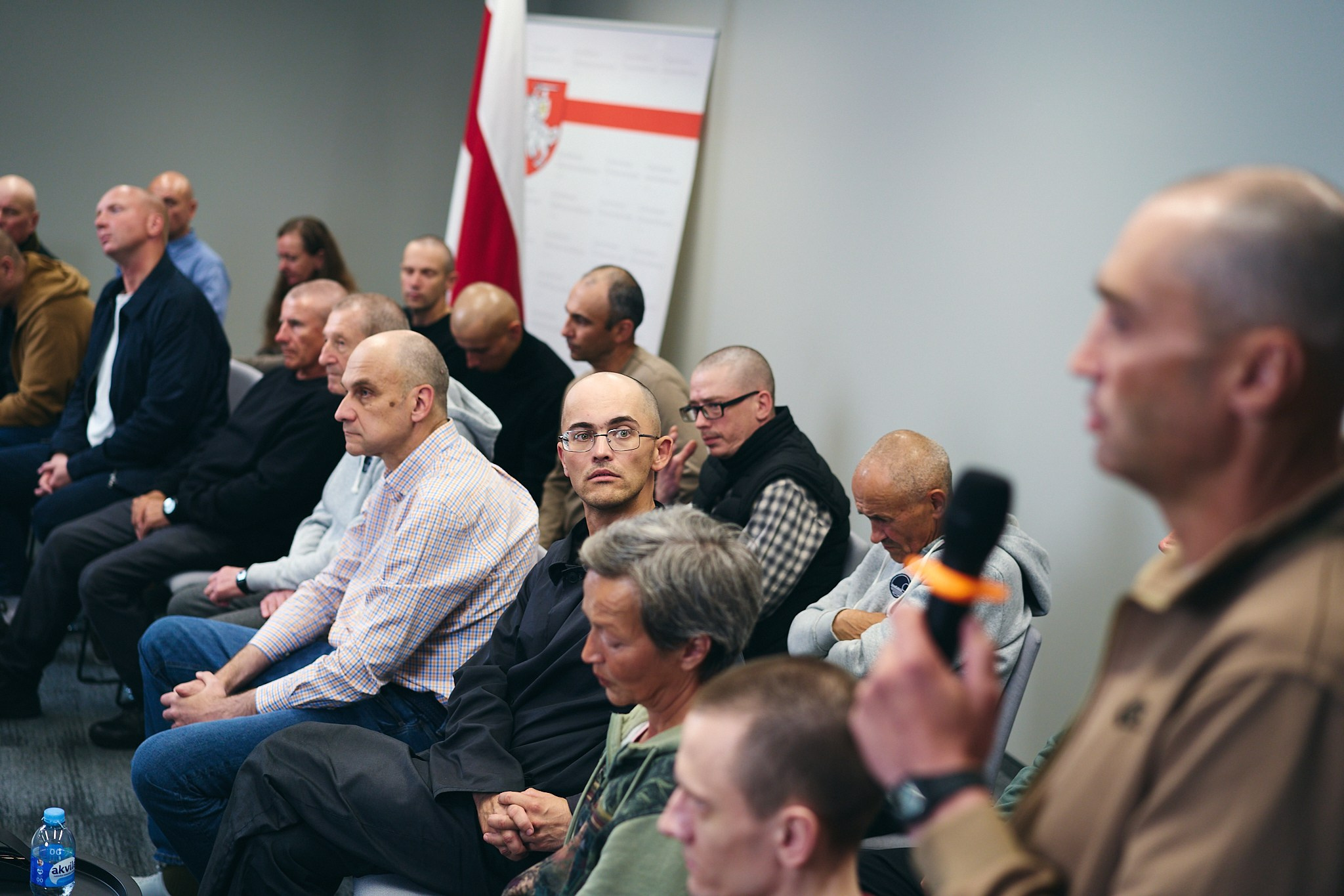 Press conference with Sviatlana Tsikhanouskaya and released political prisoners. Photographer in Vilnius