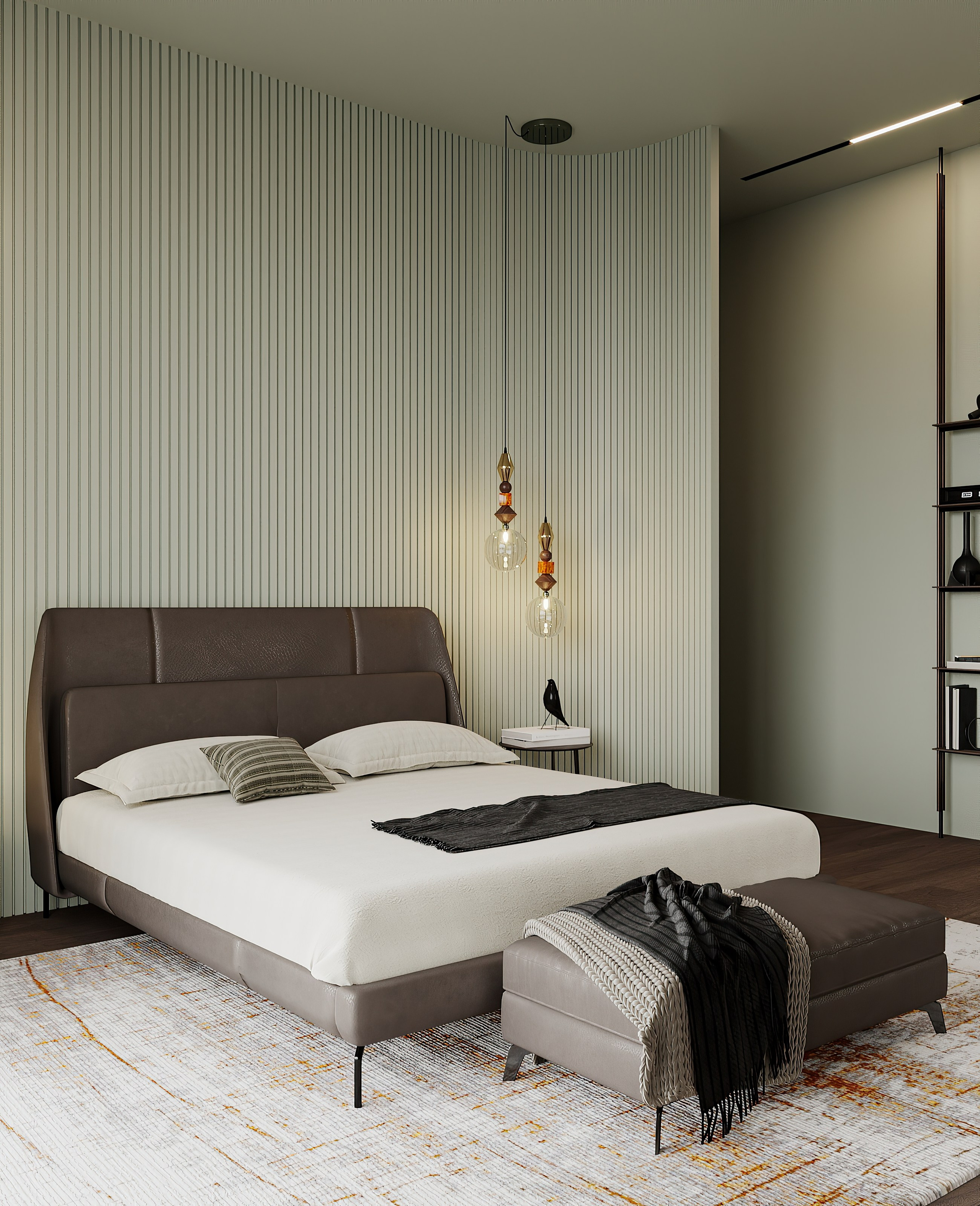 Спальня по дизайну Мартыновой Н. и Бородиной Е. Визуализатор Векшина Елена