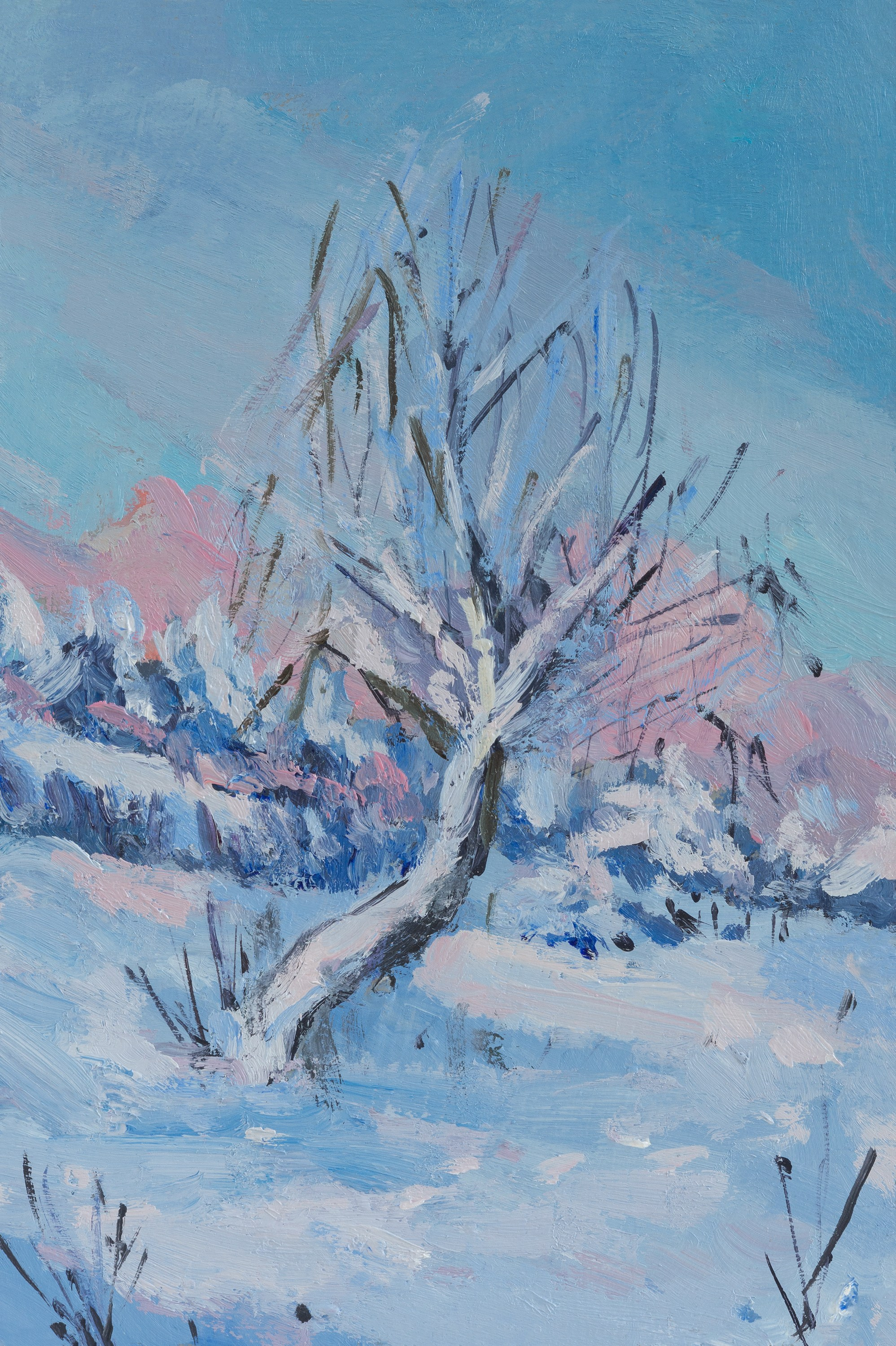 "На опушке" картон, масло 15х10 см, 2024