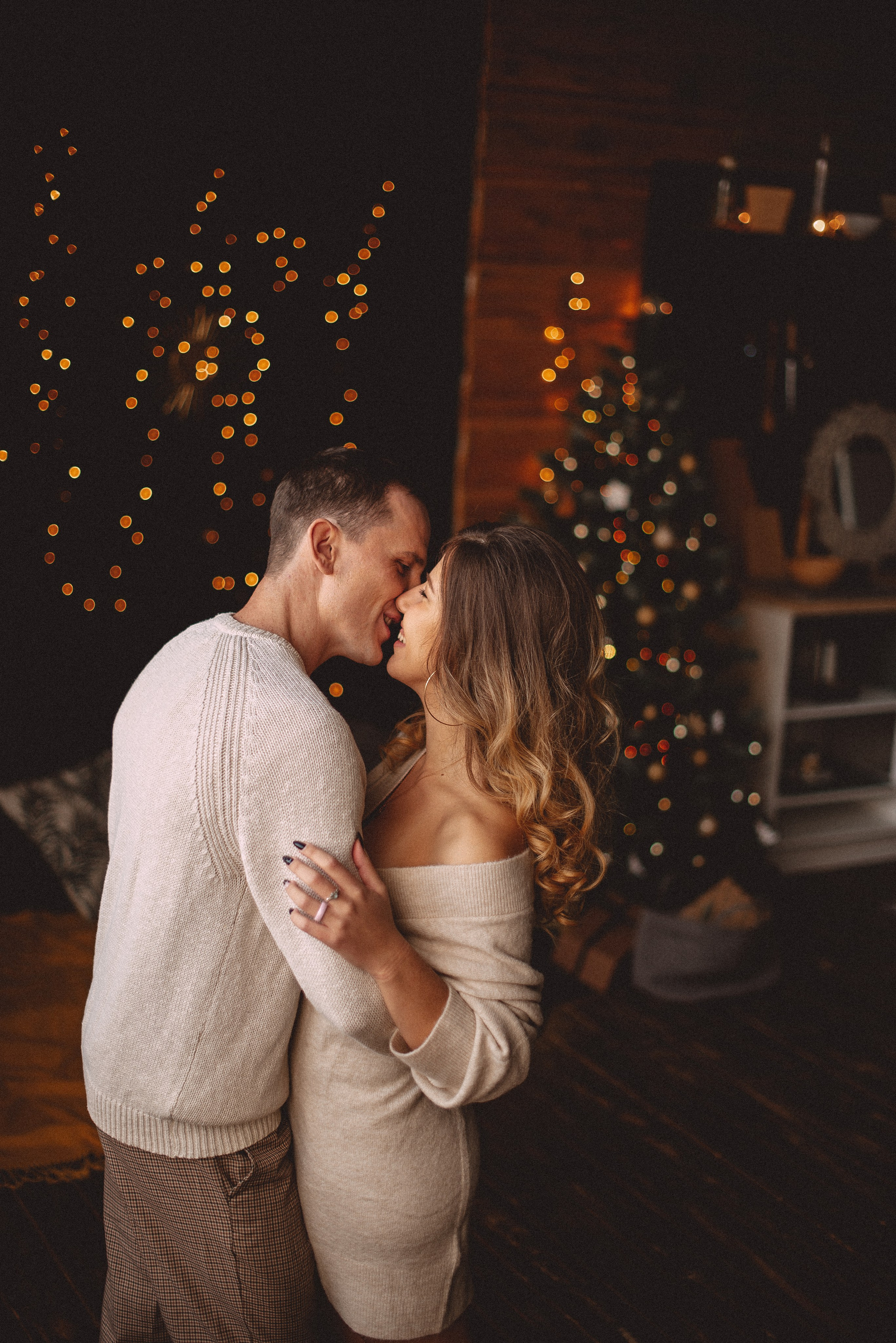 Новогодняя фотосессия Лавстори в студии. Семейная фотосессия Бутово Москва фотограф Алина Морщагина