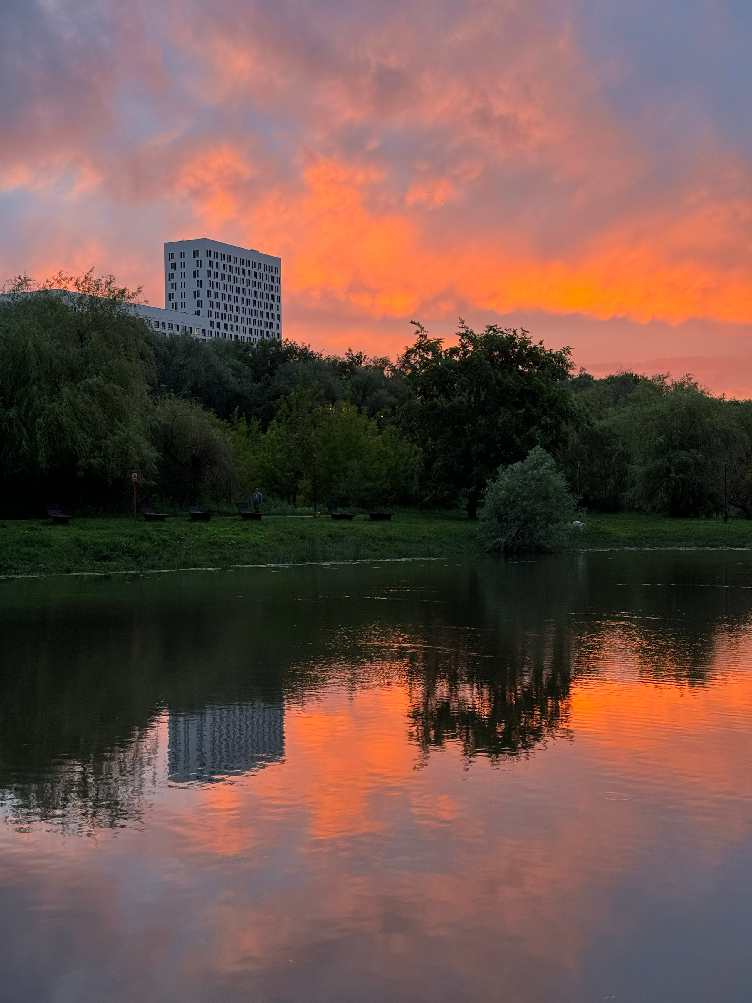 Закат в парке «Свибловские пруды»