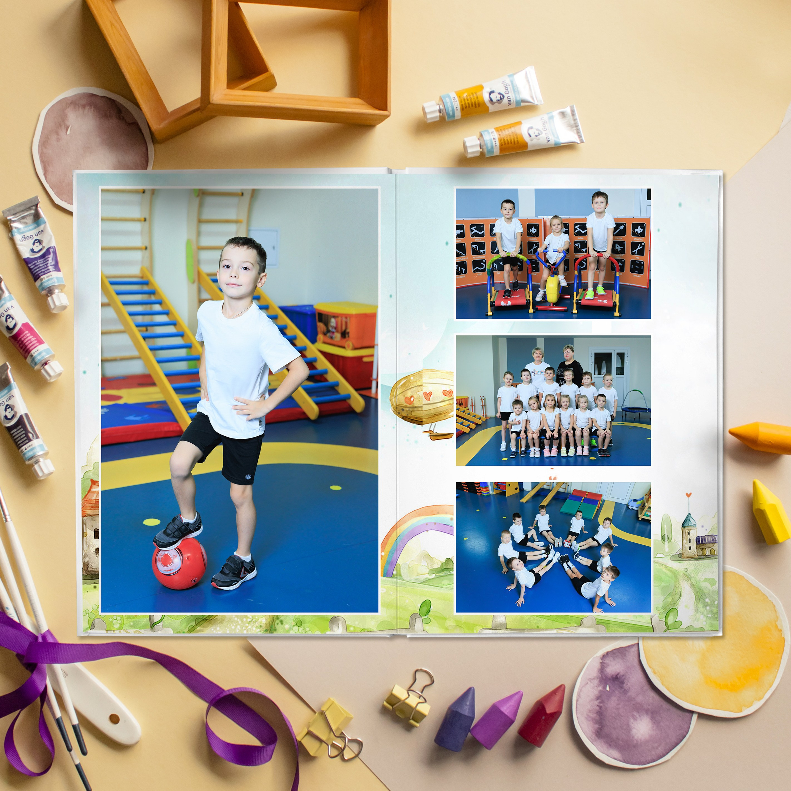 СТАНДАРТ 4 разворота. Выпускные альбомы для детского сада и школы в Москве