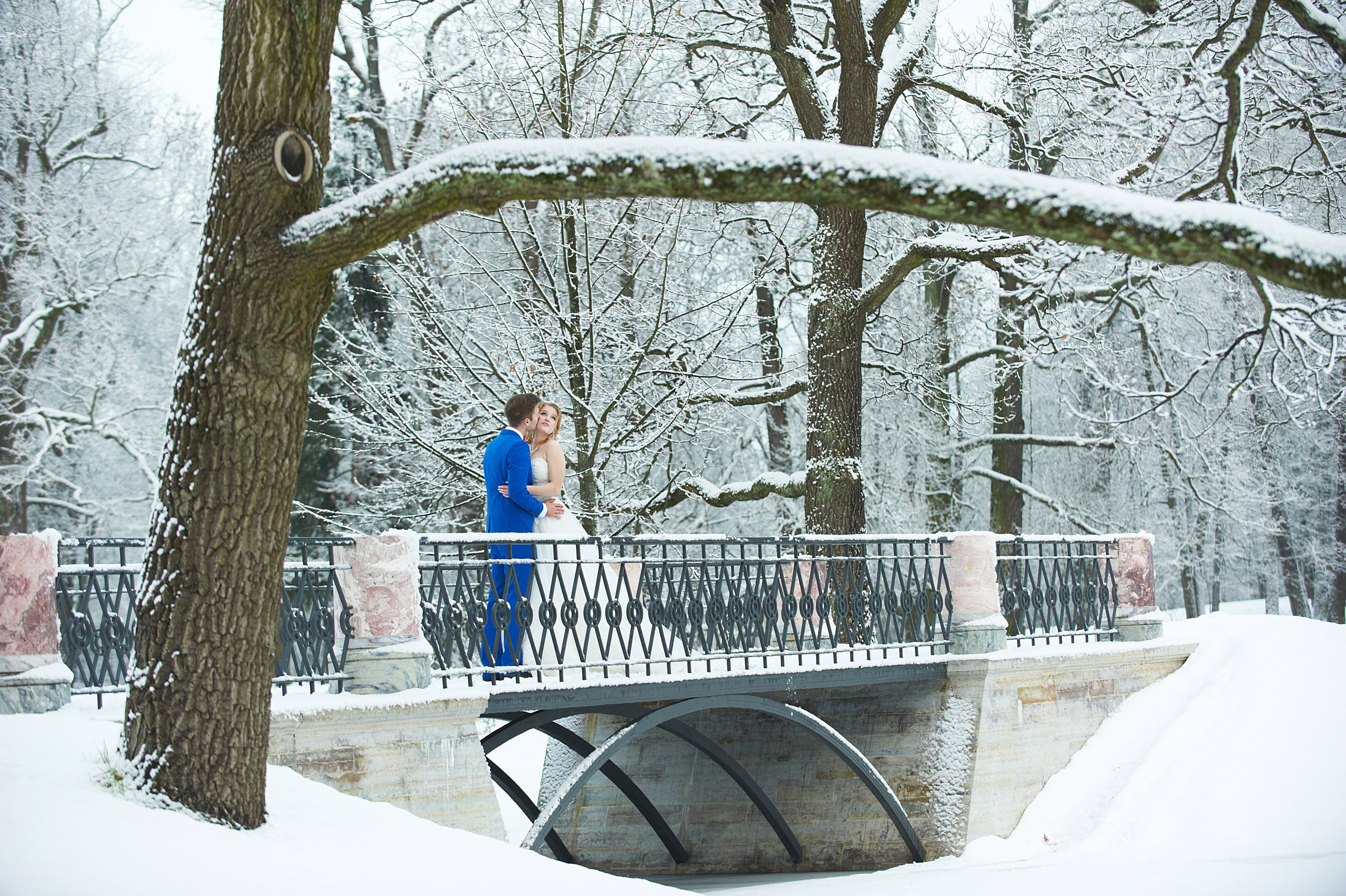 Надежда и Владислав (зимняя свадебная фотосессия в Пушкине в Екатерининском парке). Портретный, семейный и свадебный фотограф в Санкт-Петербурге и в Пушкине Ширяев Денис