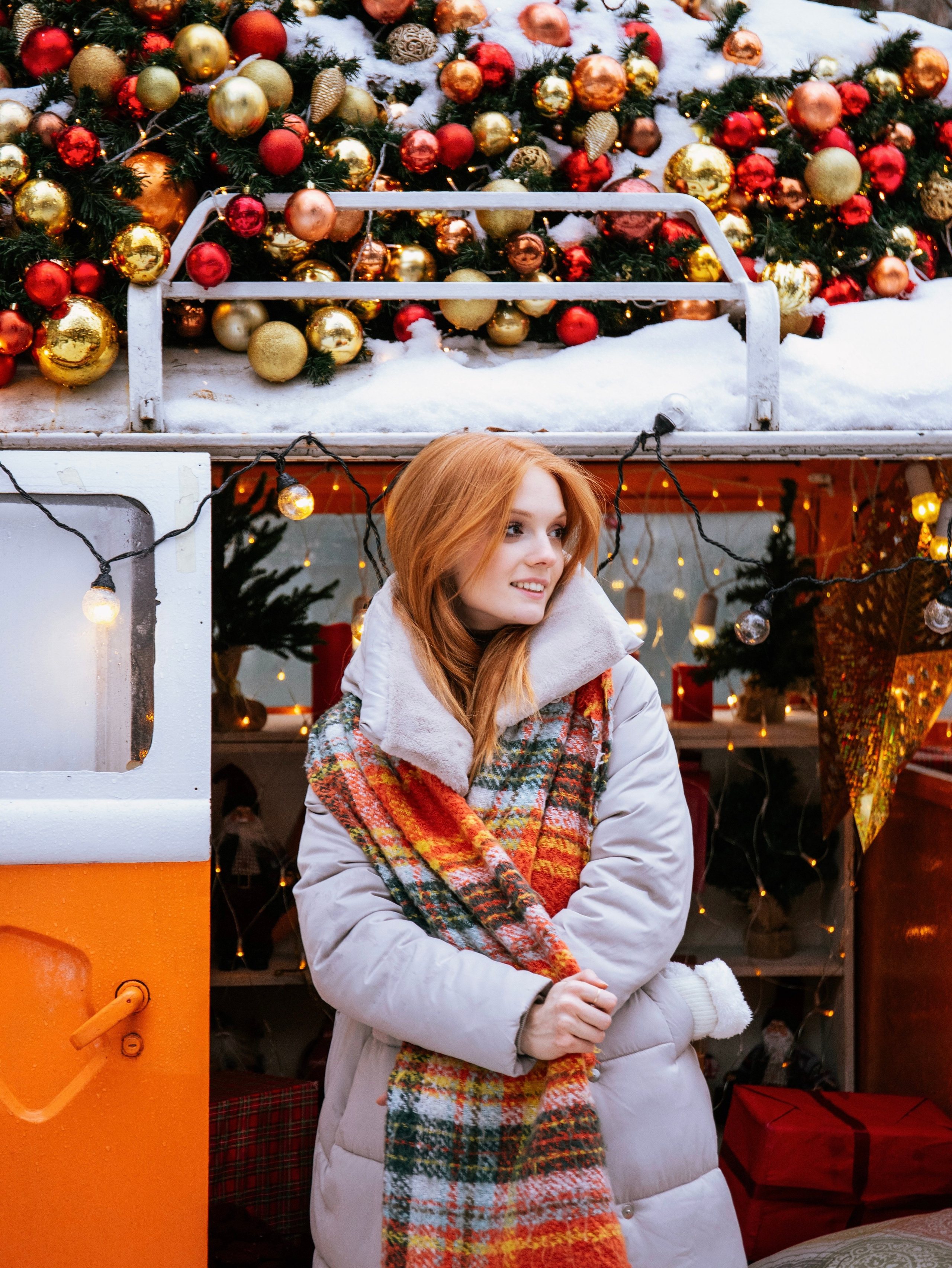 Новогодняя съемка с локацией «автобус». Свадебный и семейный фотограф в Москве Мила Широких