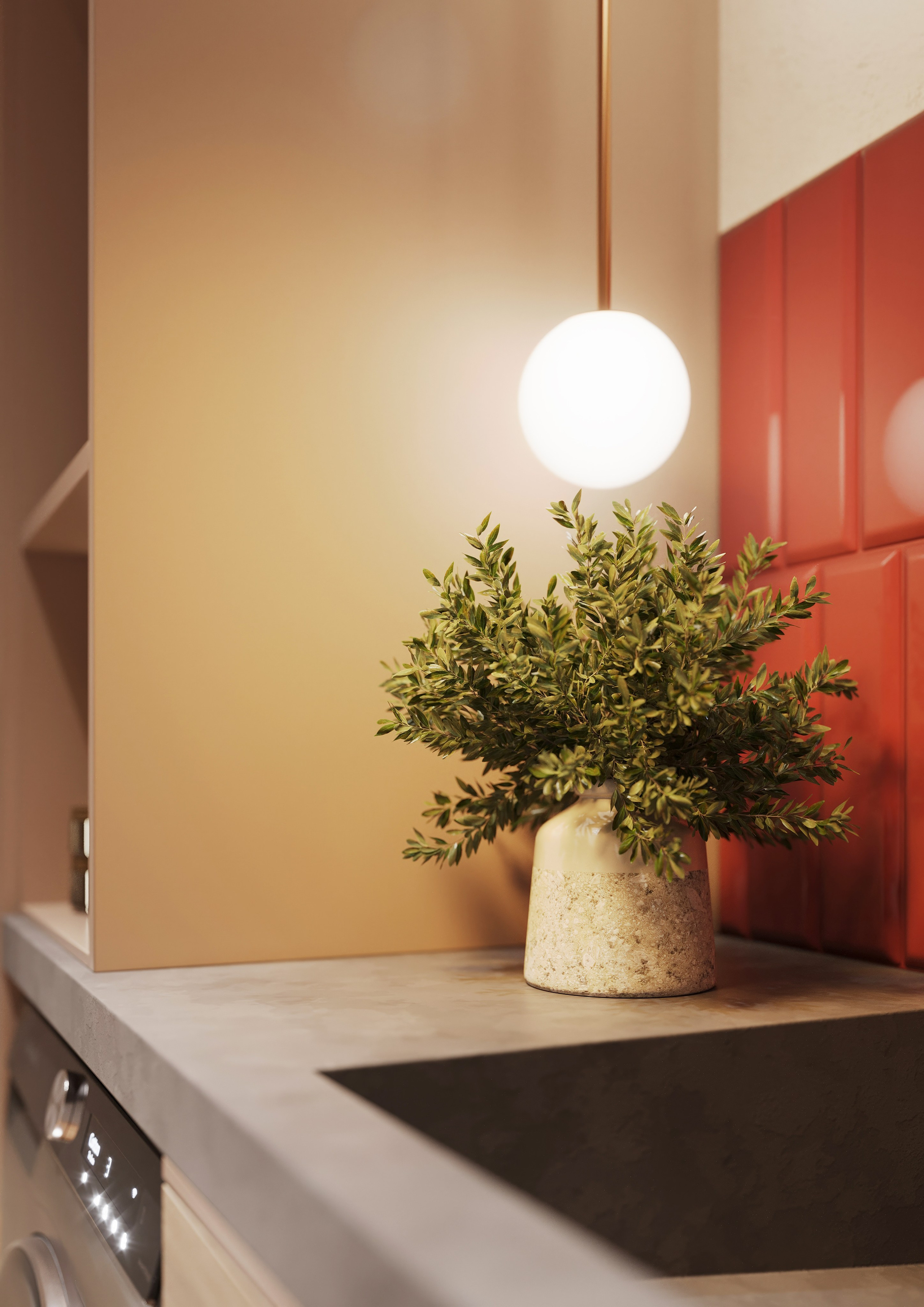 Studio Apartment — Warm and Modern Interior Design. 3D INTERIOR AND ARCHITECTURE VISUALIZATION