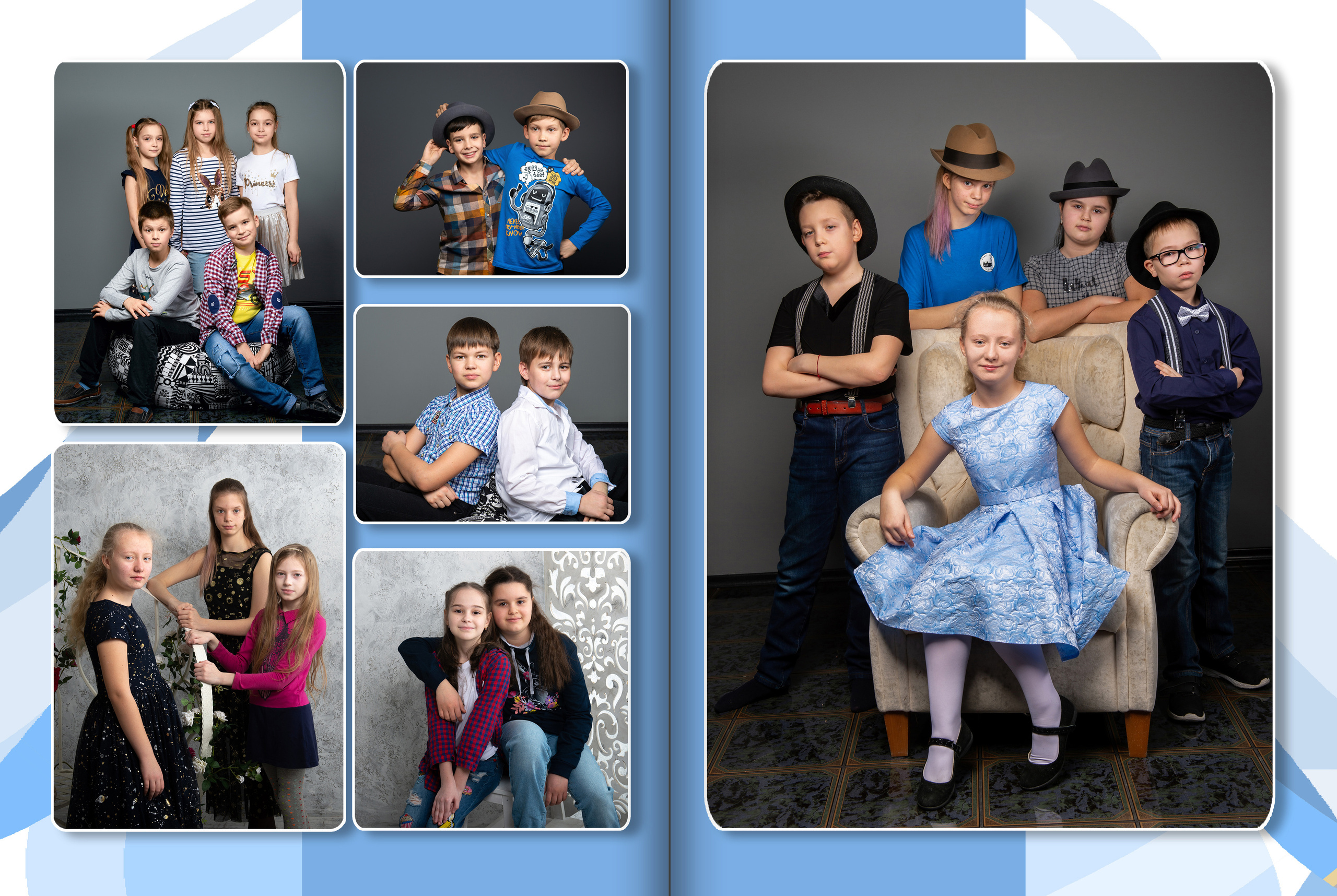 Дизайн альбома для 4 класса Голубой. Выпускные альбомы — Студия Максимус Санкт-Петербург