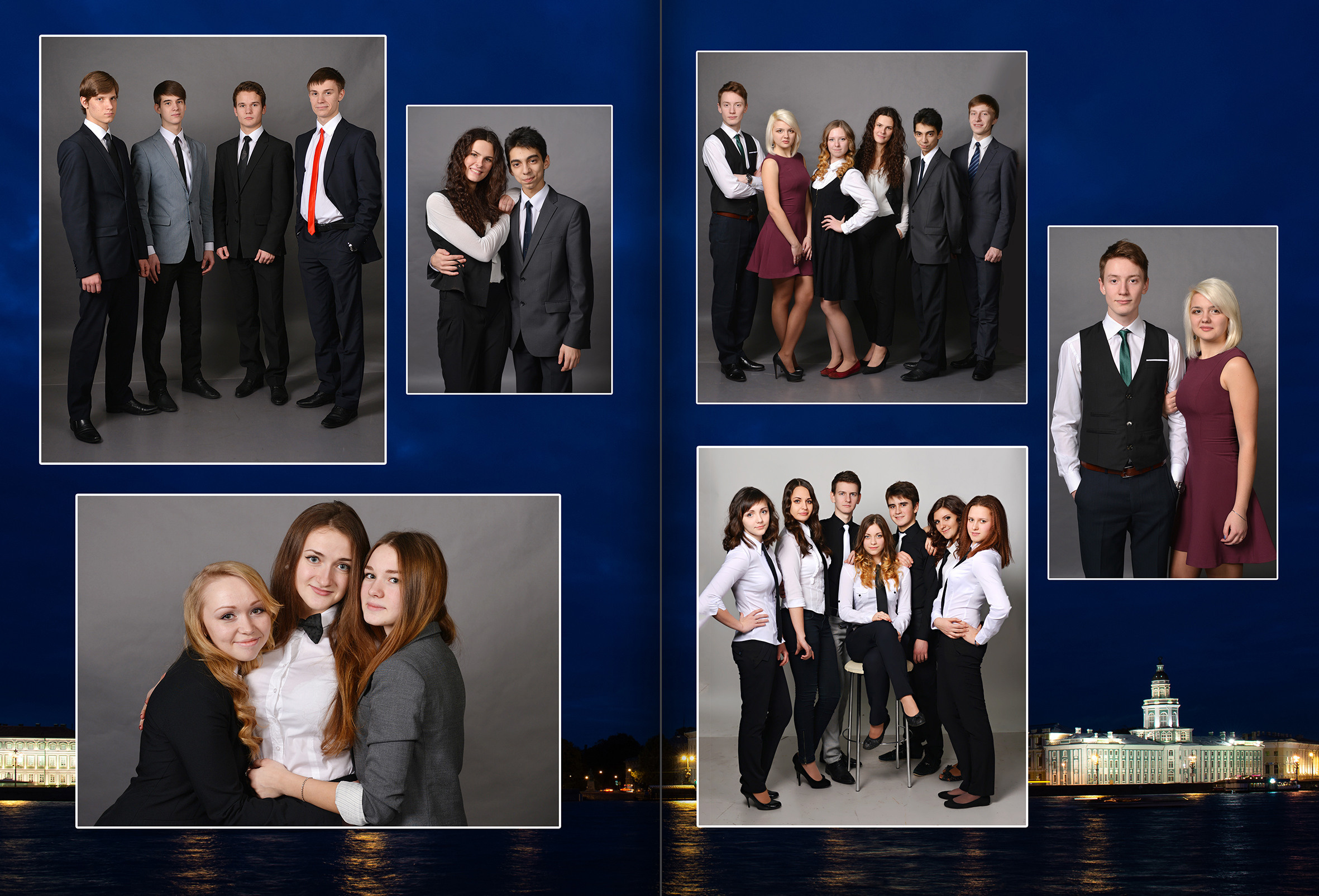 Оформление выпускного альбома  9 - 11 класс дизайн Огни Петербурга. Выпускные альбомы — Студия Максимус Санкт-Петербург