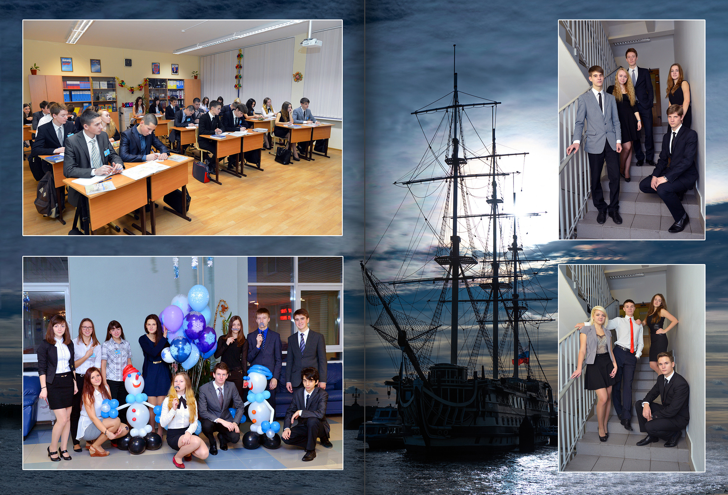 Оформление выпускного альбома  9 - 11 класс дизайн Огни Петербурга. Выпускные альбомы — Студия Максимус Санкт-Петербург