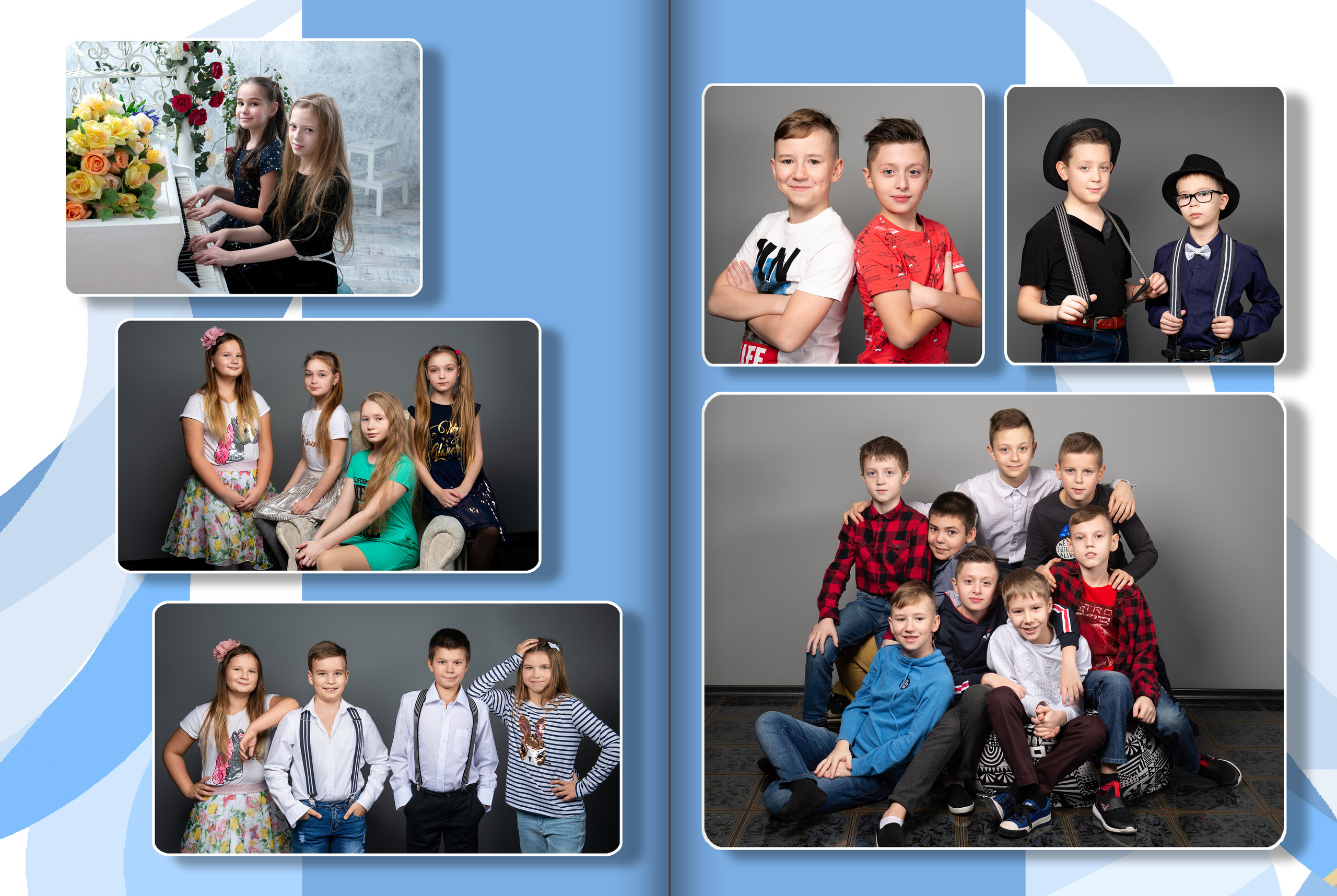 Дизайн альбома для 4 класса Голубой. Выпускные альбомы — Студия Максимус Санкт-Петербург