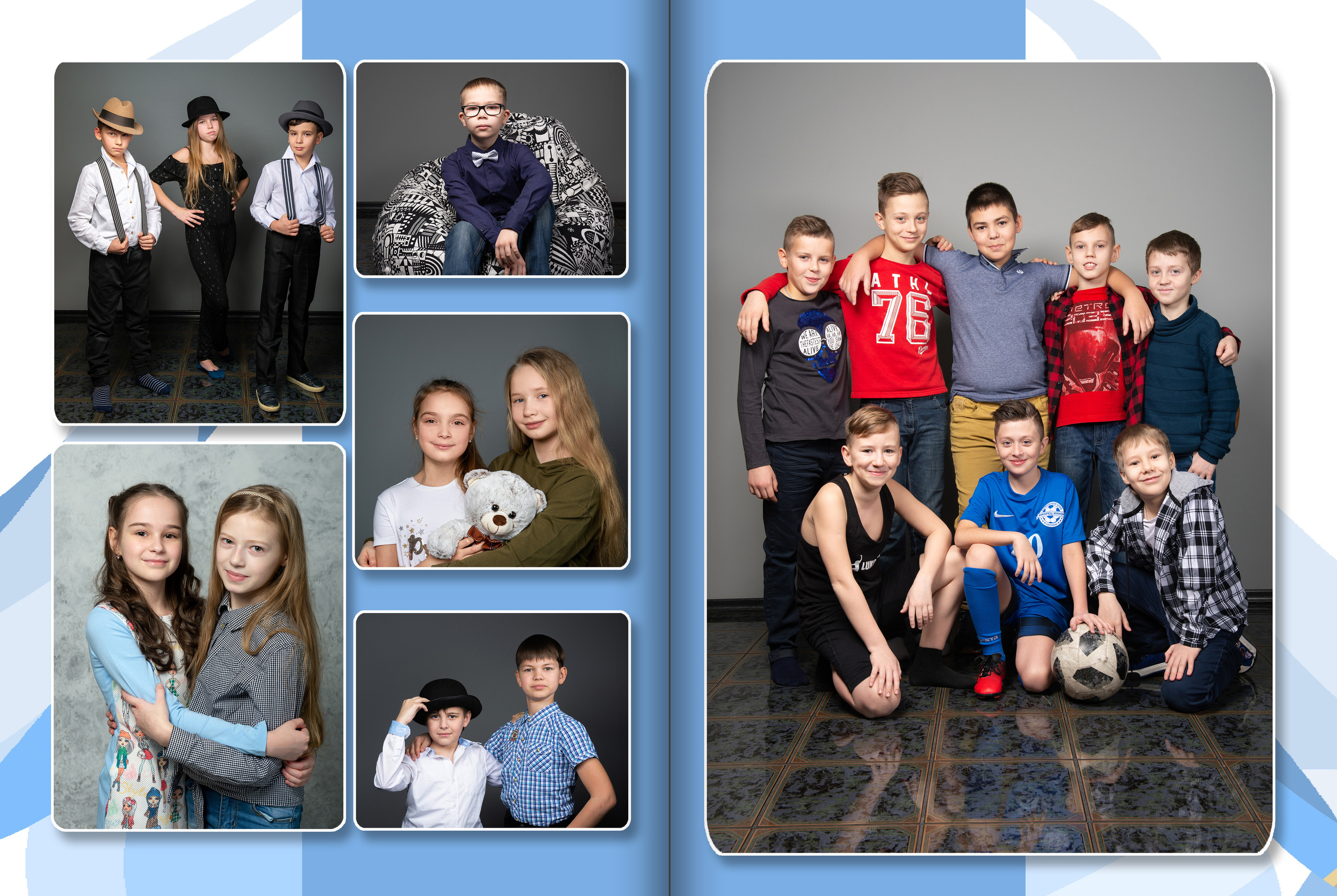 Дизайн альбома для 4 класса Голубой. Выпускные альбомы — Студия Максимус Санкт-Петербург