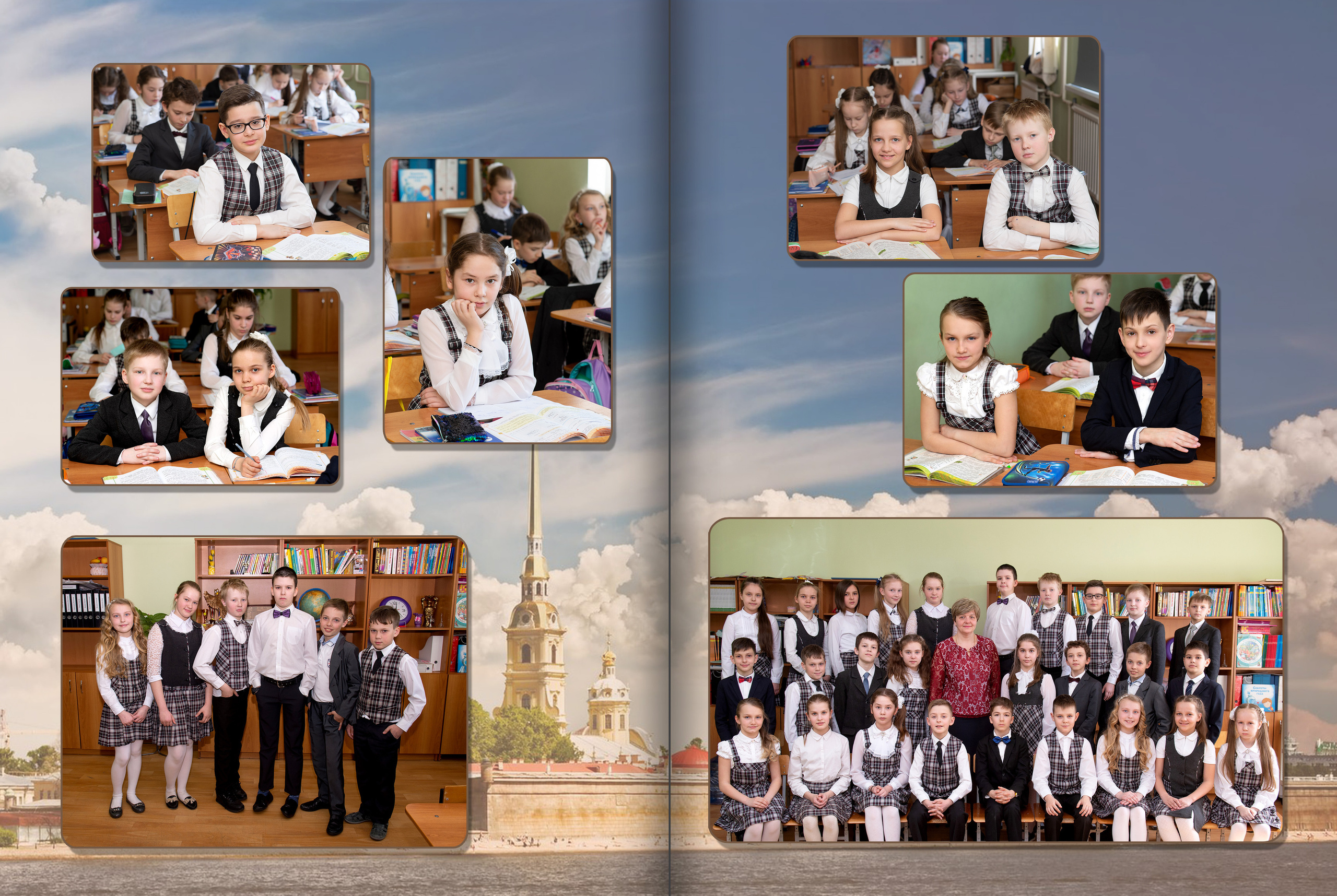 Дизайн альбома для 4 класса Солнечный. Выпускные альбомы — Студия Максимус Санкт-Петербург