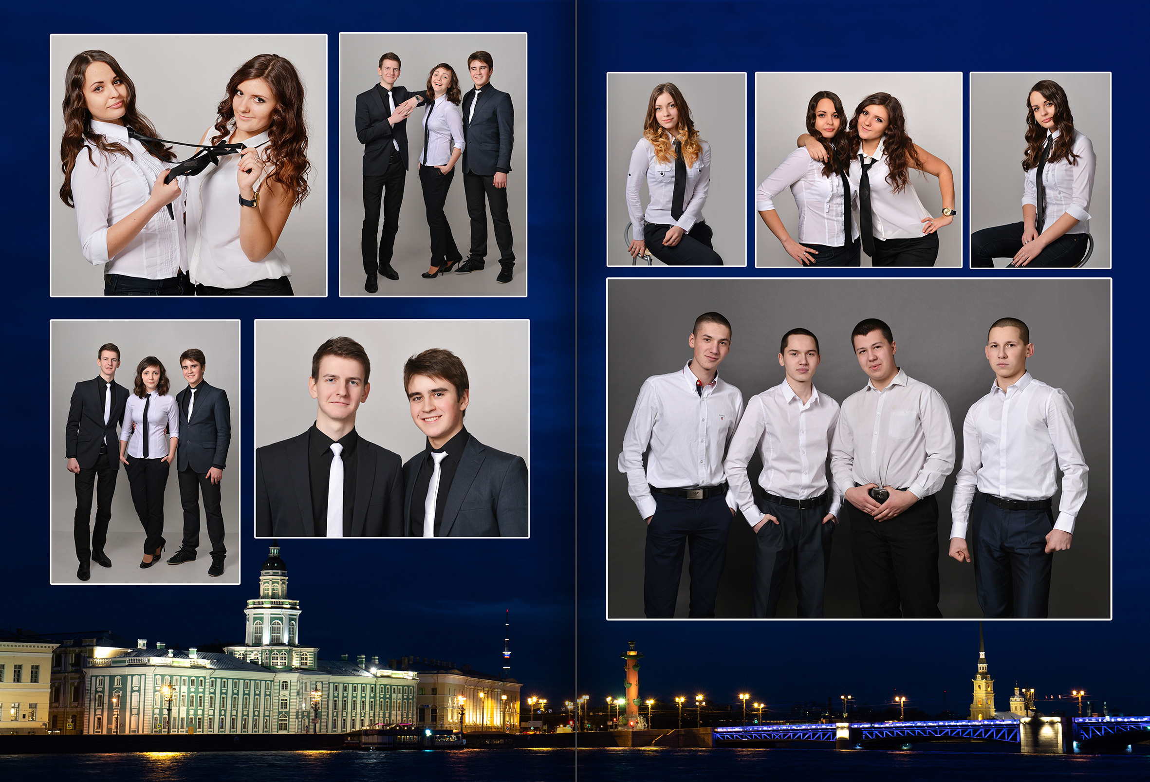 Оформление выпускного альбома  9 - 11 класс дизайн Огни Петербурга. Выпускные альбомы — Студия Максимус Санкт-Петербург