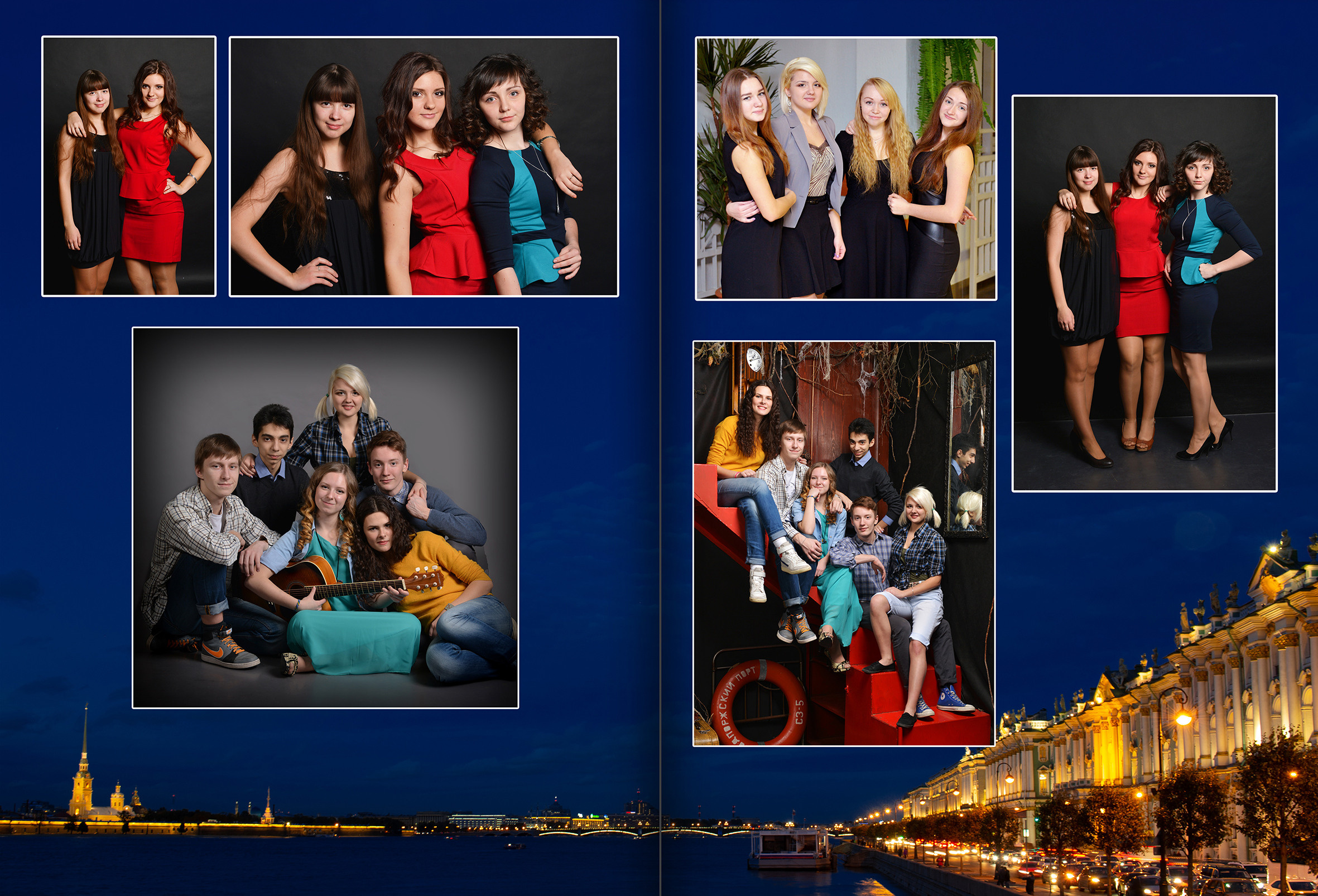 Оформление выпускного альбома  9 - 11 класс дизайн Огни Петербурга. Выпускные альбомы — Студия Максимус Санкт-Петербург