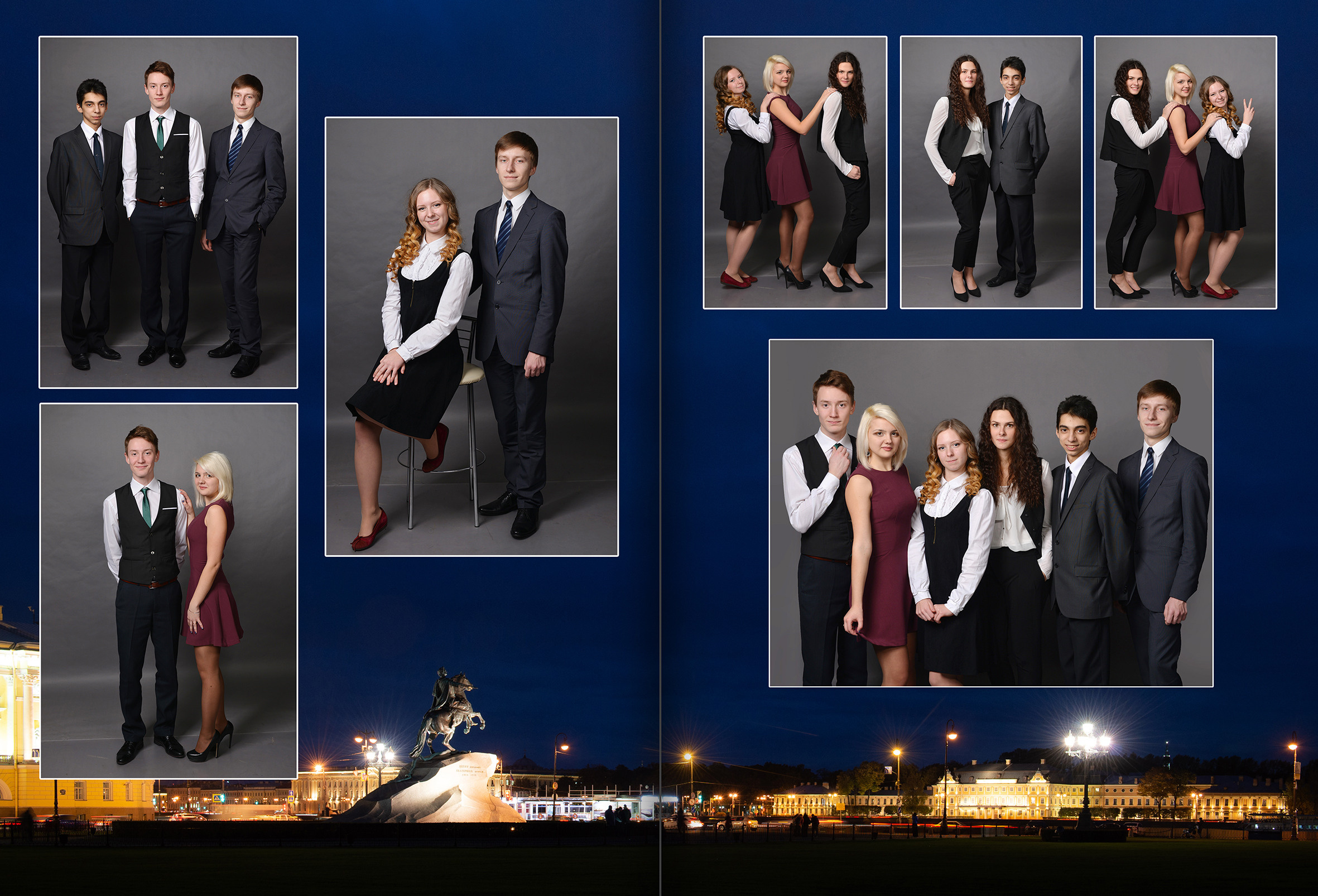 Оформление выпускного альбома  9 - 11 класс дизайн Огни Петербурга. Выпускные альбомы — Студия Максимус Санкт-Петербург