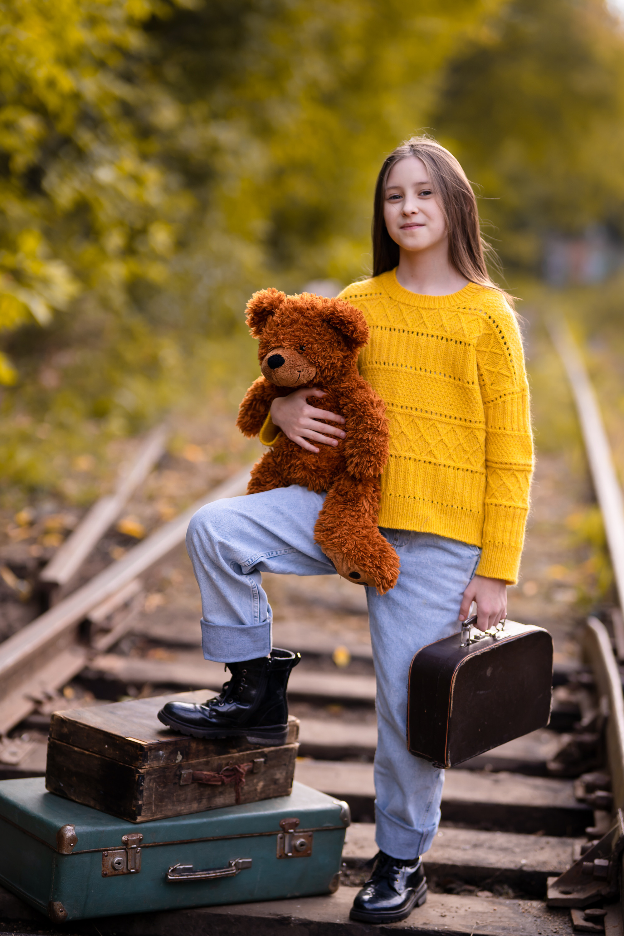 Съемка на железной дороге. Детский, семейный фотограф: newborn, беременность, годовасие, репортаж. Москва