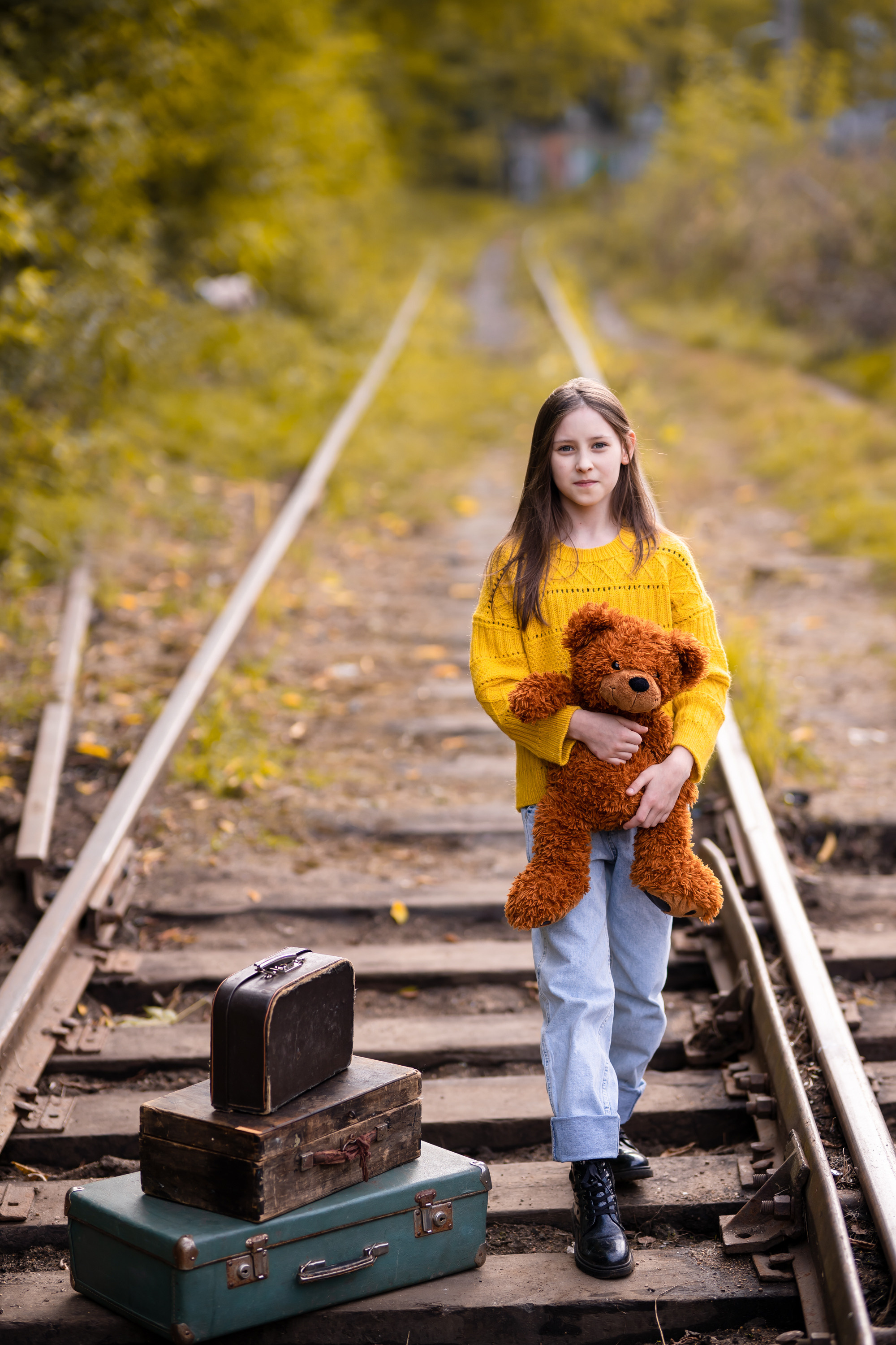 Съемка на железной дороге. Детский, семейный фотограф: newborn, беременность, годовасие, репортаж. Москва