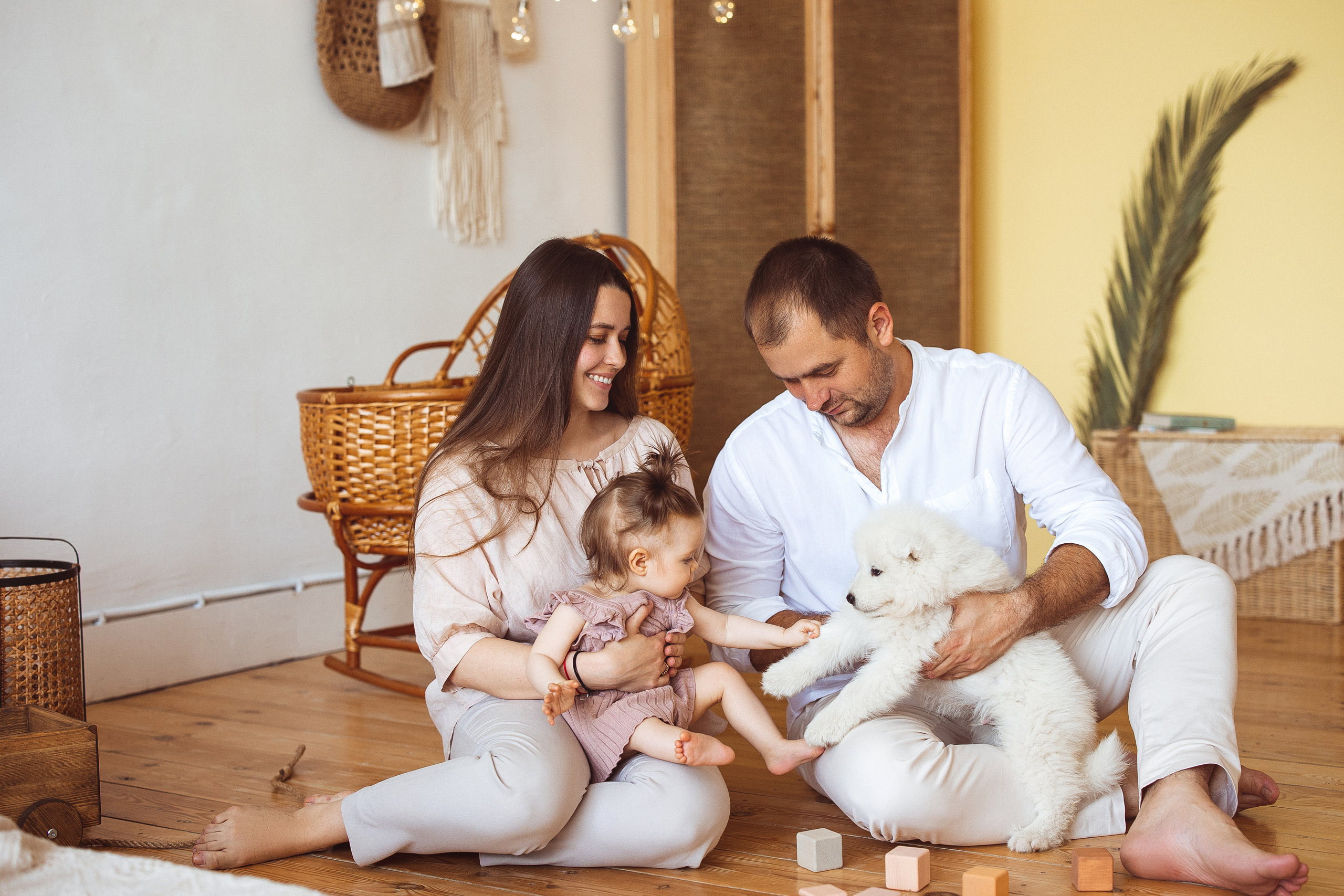 С щенками. Семейный и детский фотограф в Краснодаре Анна Трашкова