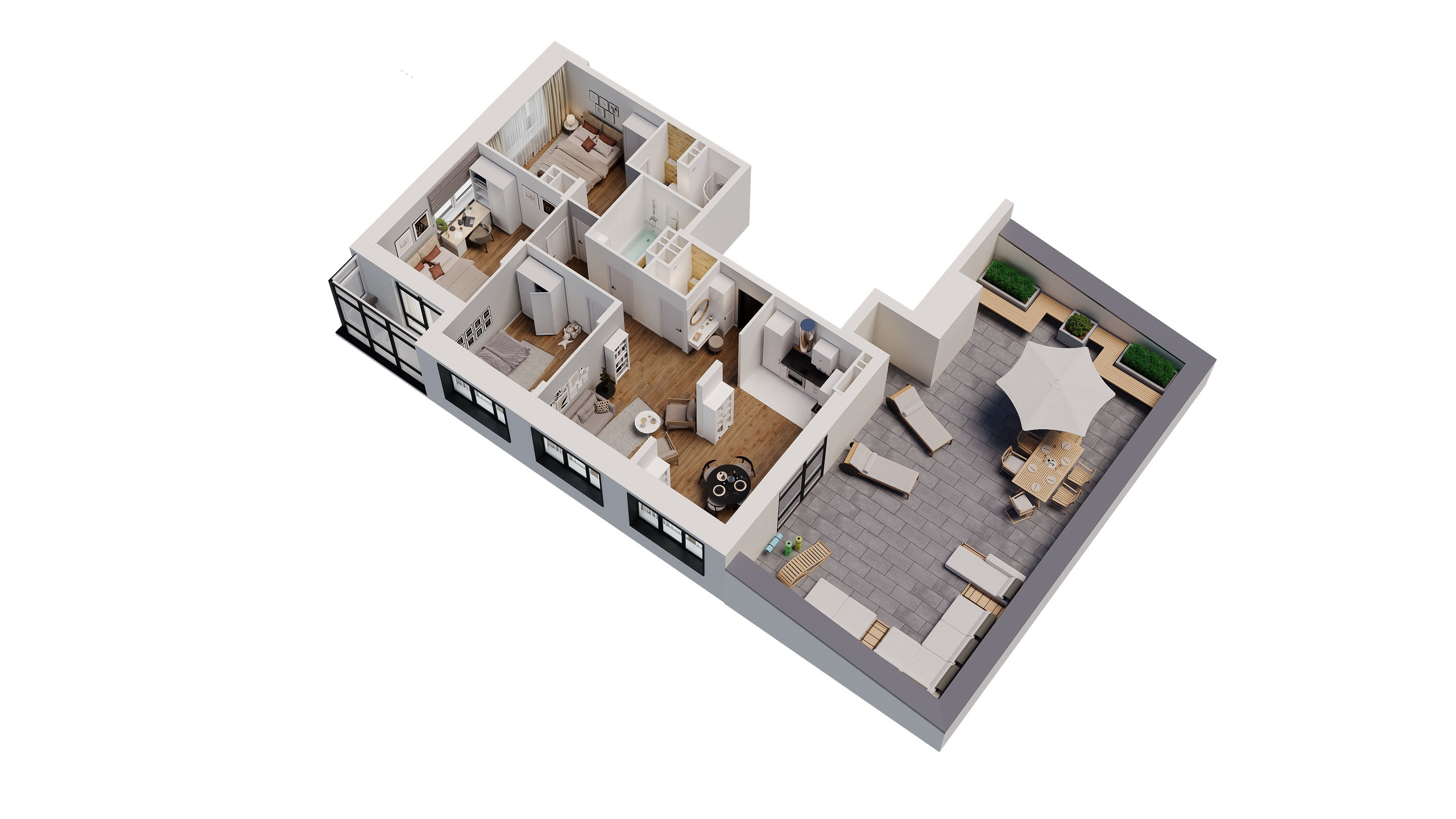 3D планировки. 3D визуализация интерьера и архитектурной среды