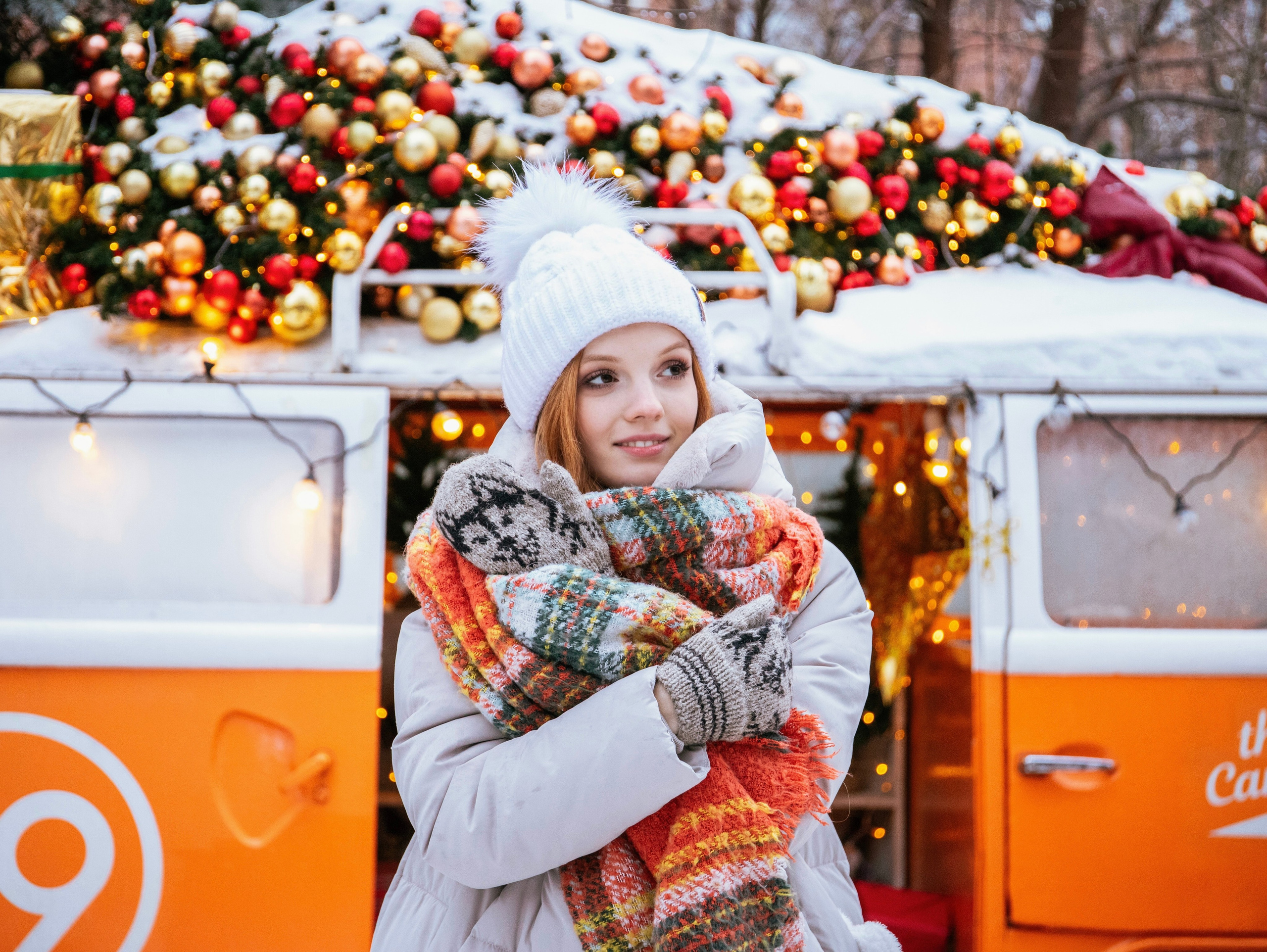 Новогодняя съемка с локацией «автобус». Свадебный и семейный фотограф в Москве Мила Широких