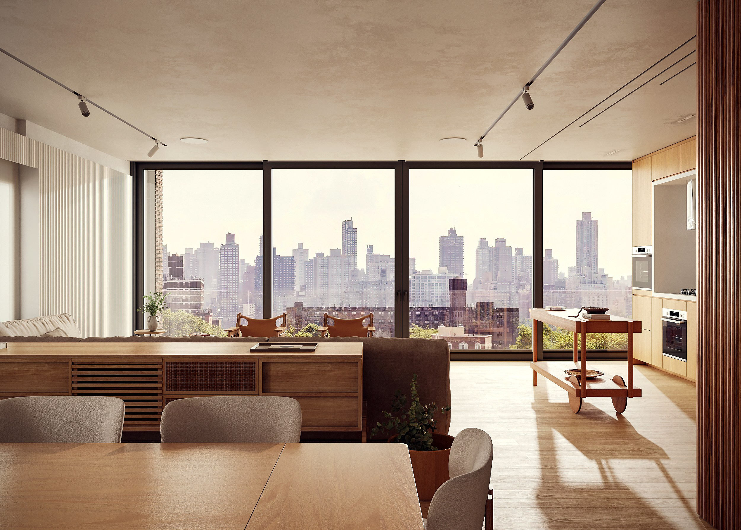 WOODY LIVING ROOM. Визуализация дизайн проектов