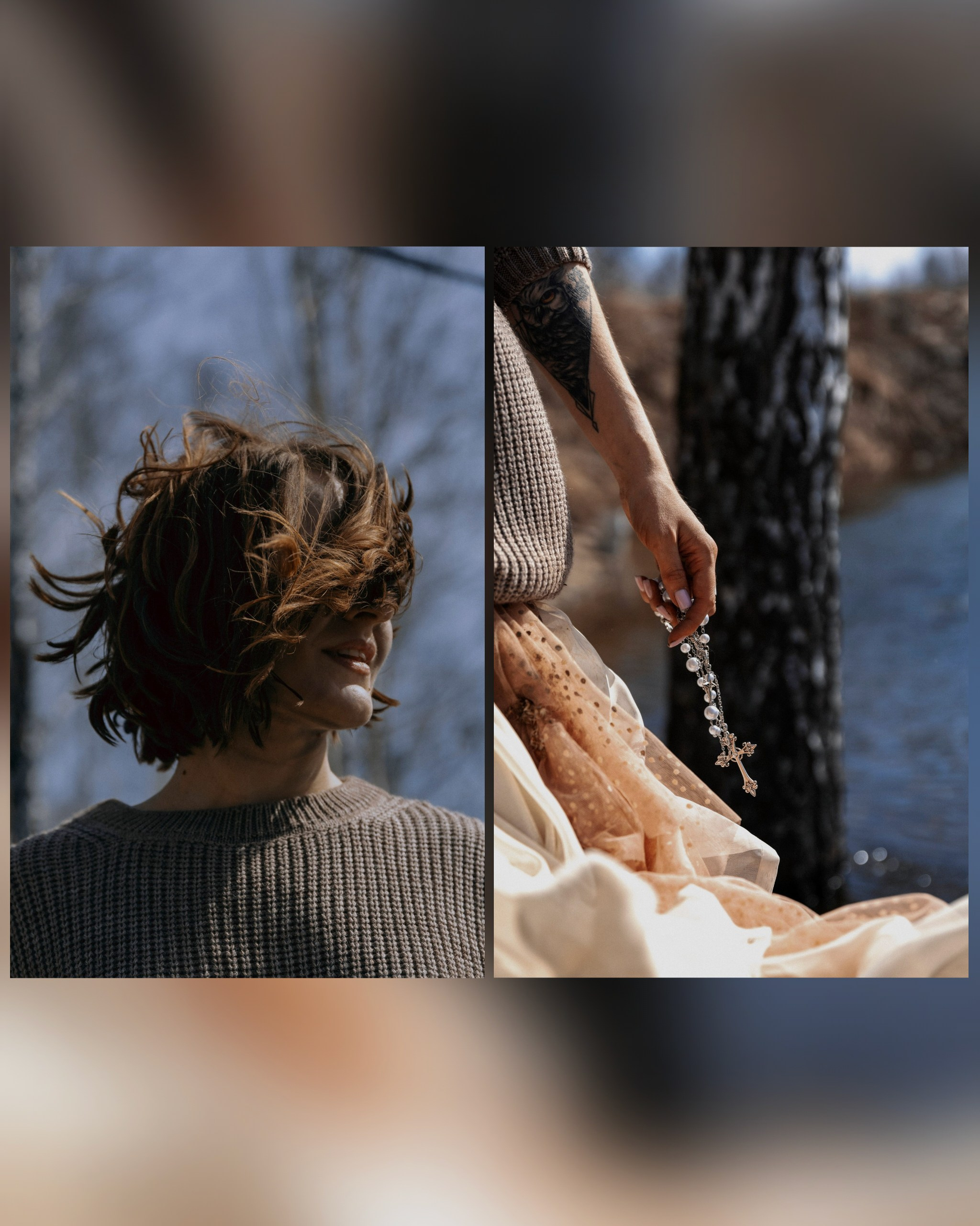 девушка в платье с крестом