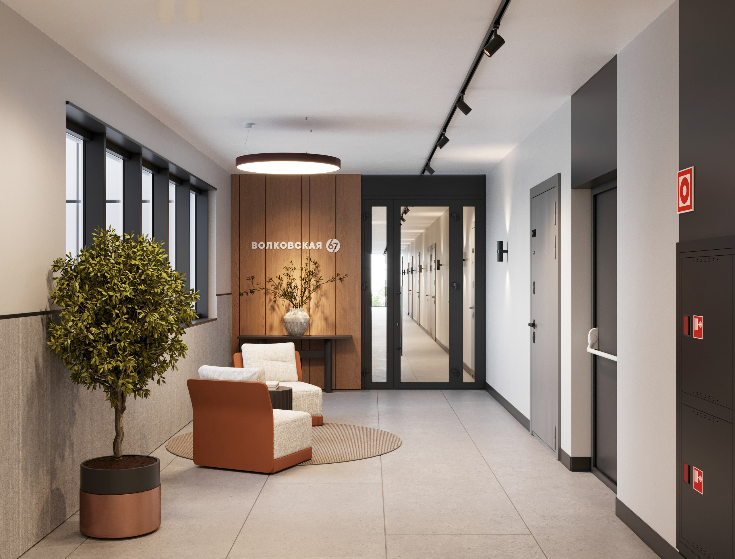 Лобби Волковская. Архитектурные интерьеры