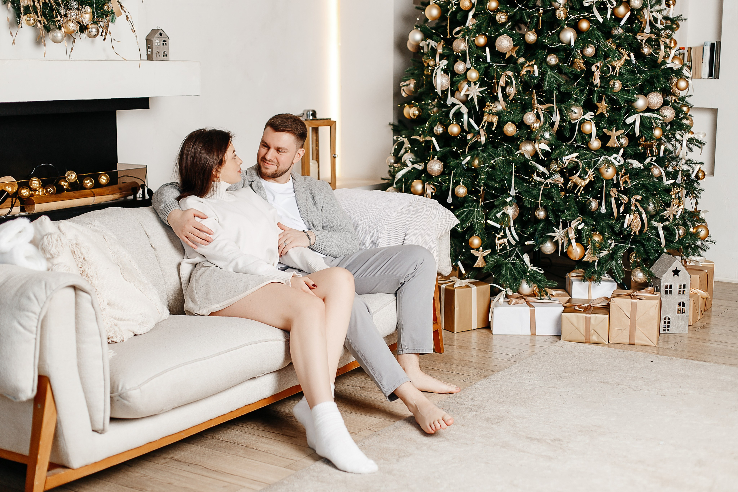 Новогодняя фотосессия для влюбленных в Московской фотостудии. Фотограф в Подольске — Мария Бучнева