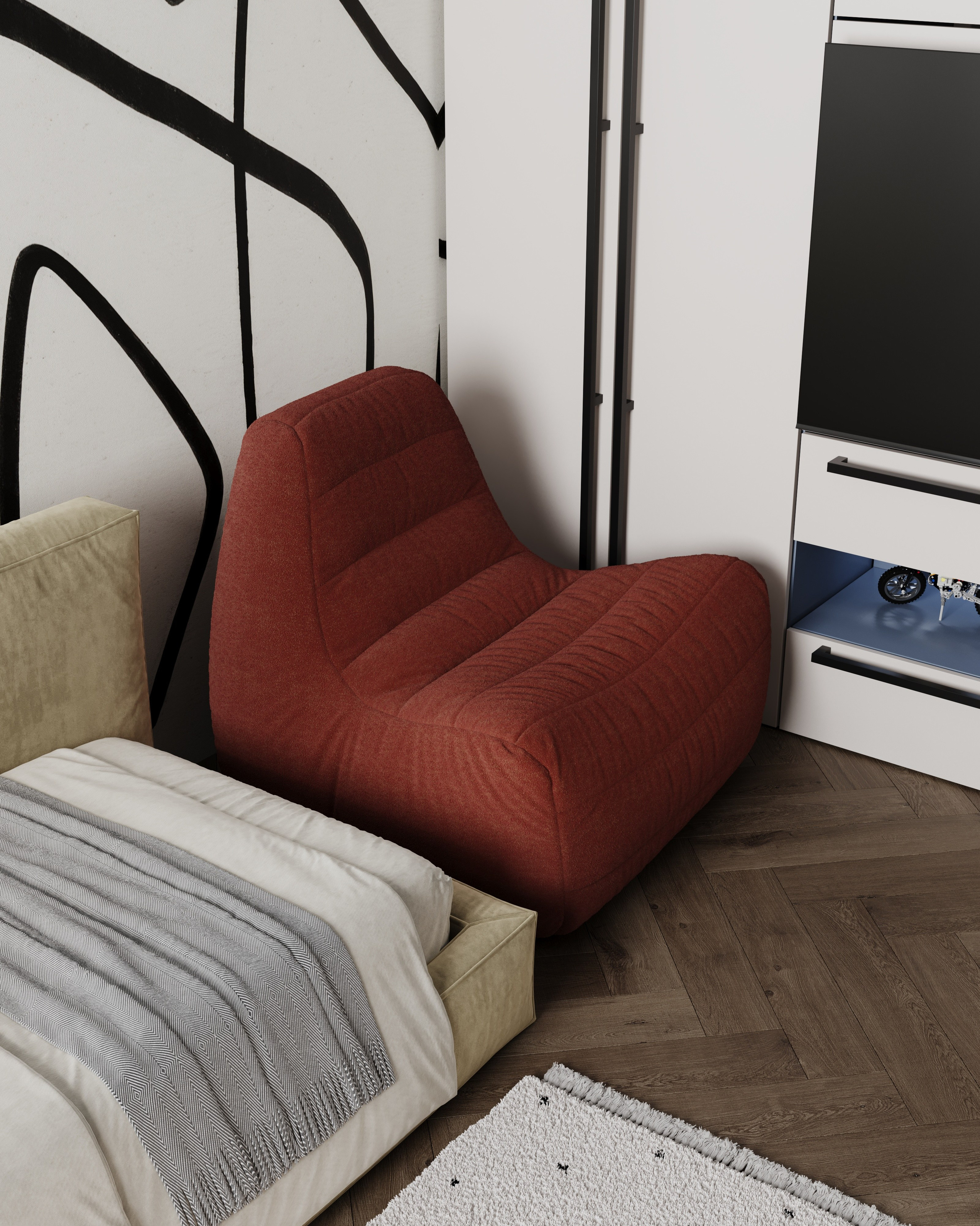 Детская для мальчиков ЖК Зеленые кварталы. Визуализации интерьера