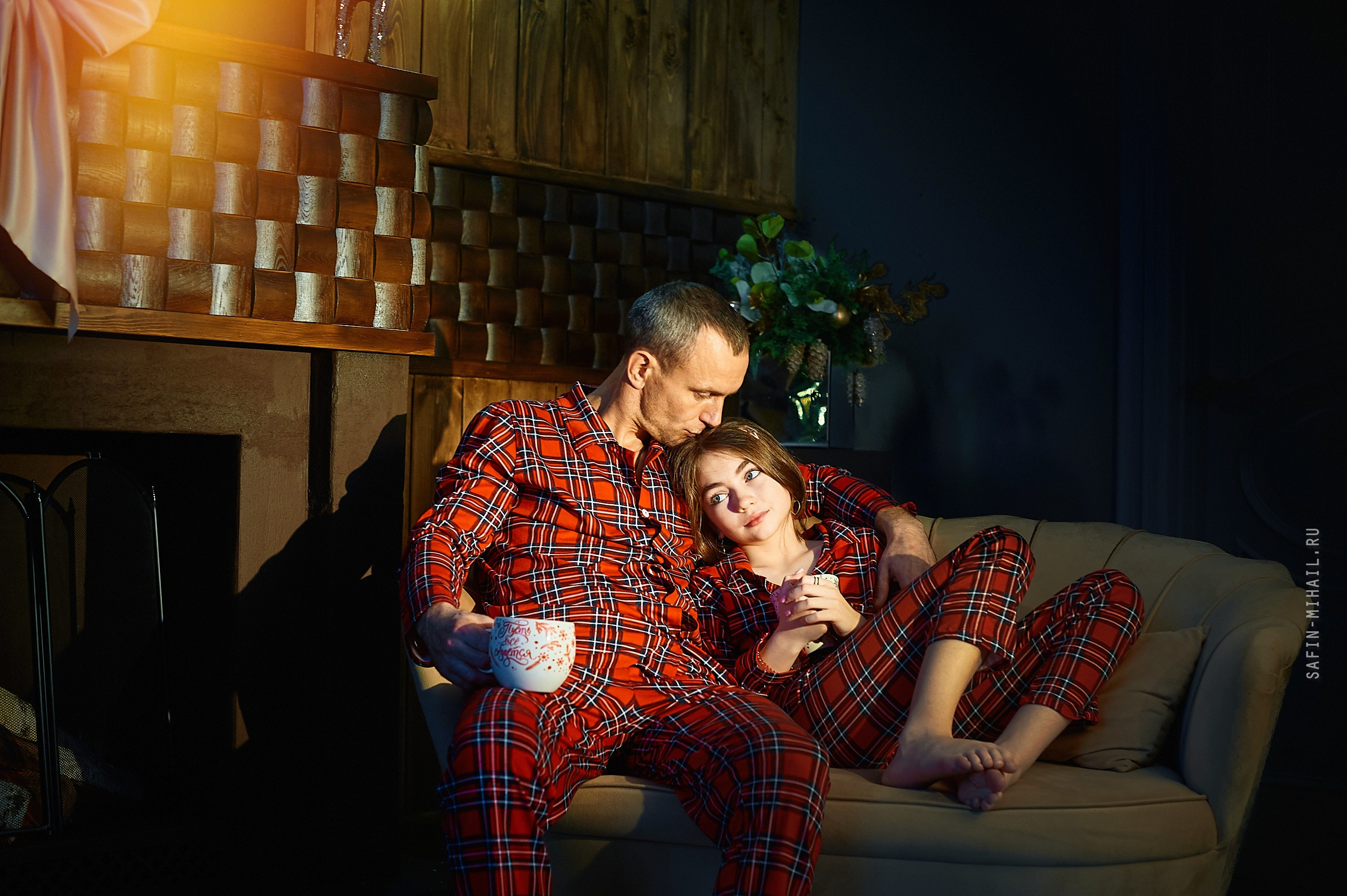 Новогодняя съёмка в пижамах, семейная