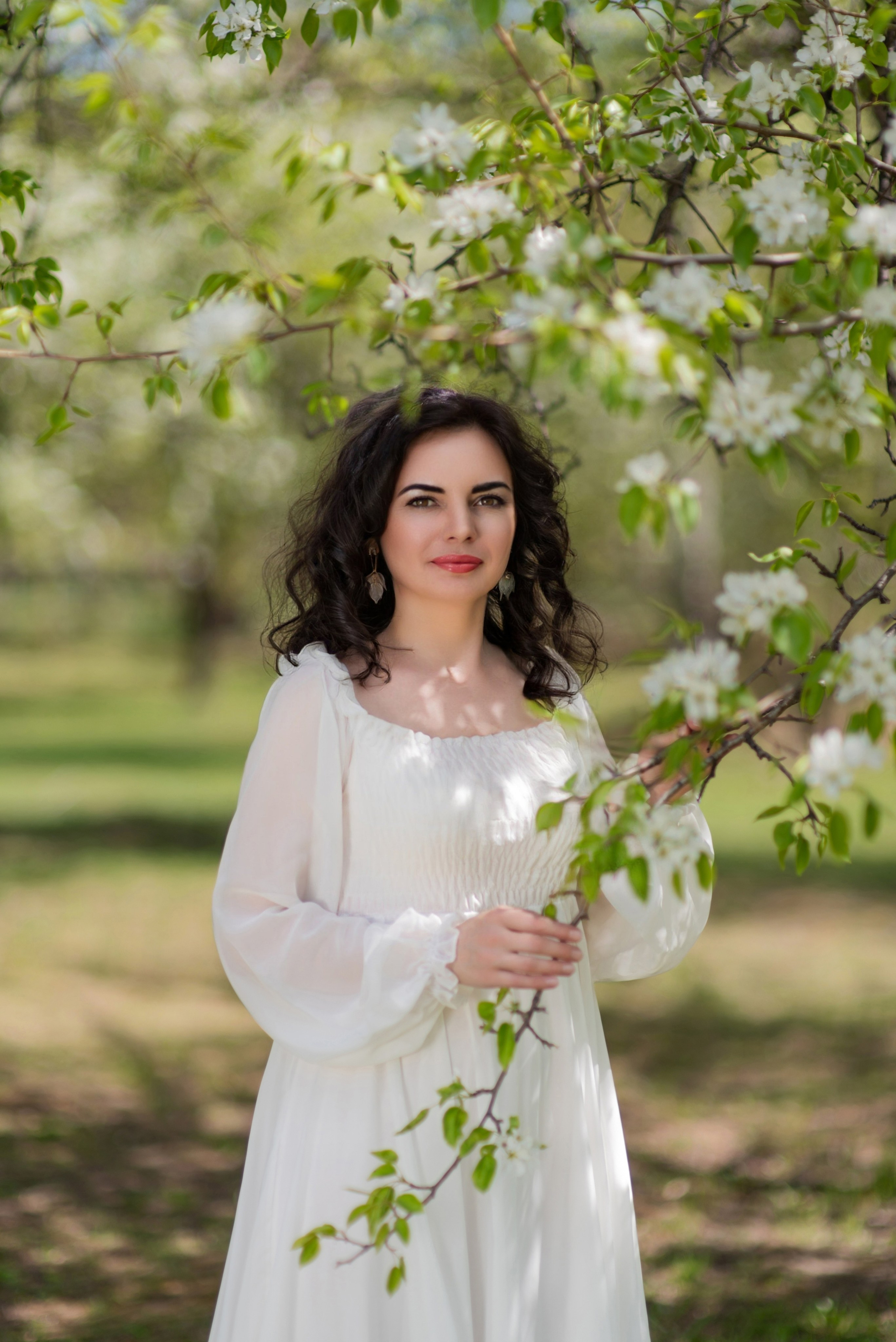 Белое воздушное шифоновое платье на резинке на фотосессию напрокат в аренду