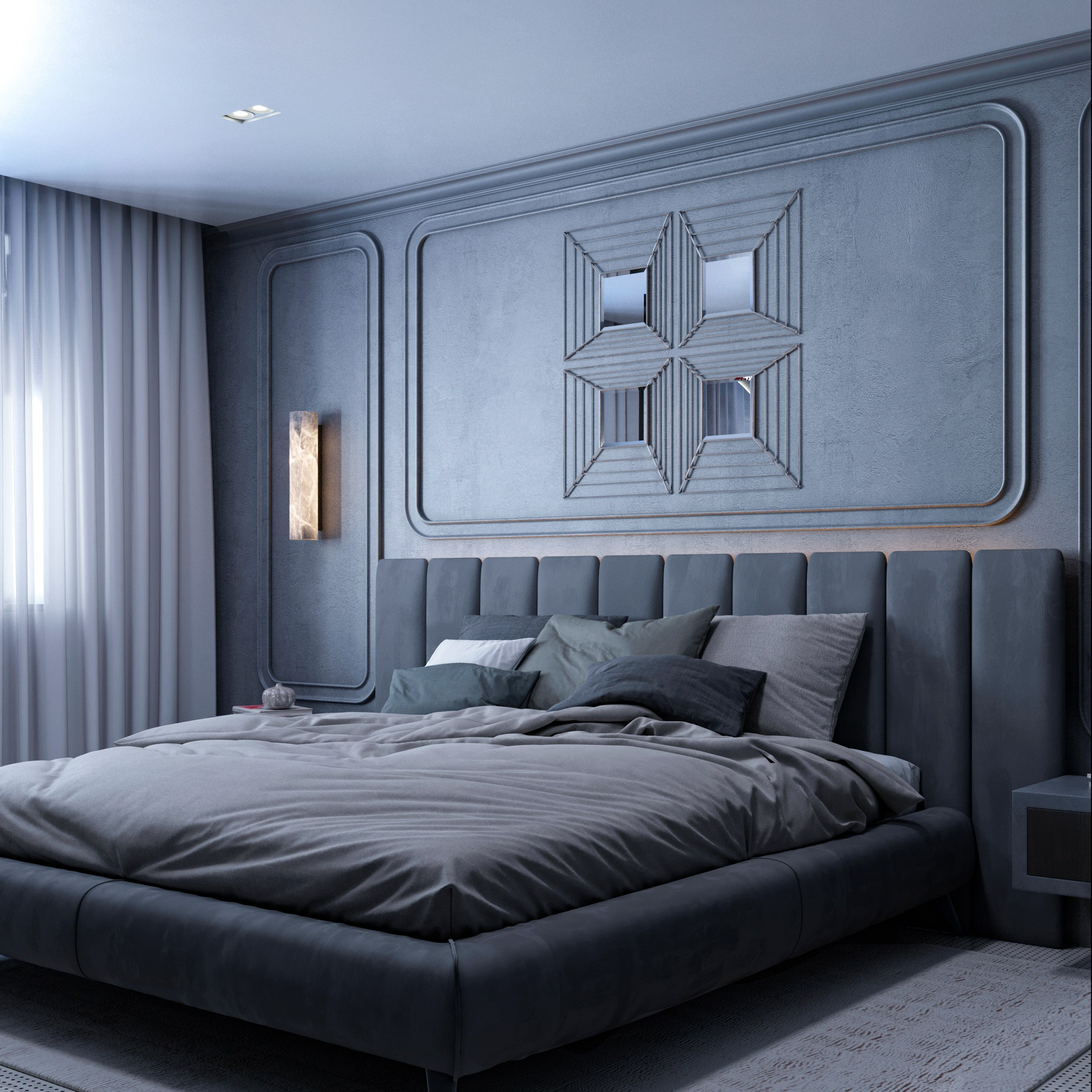 Resting place. 3D visualization of exteriors and interiors