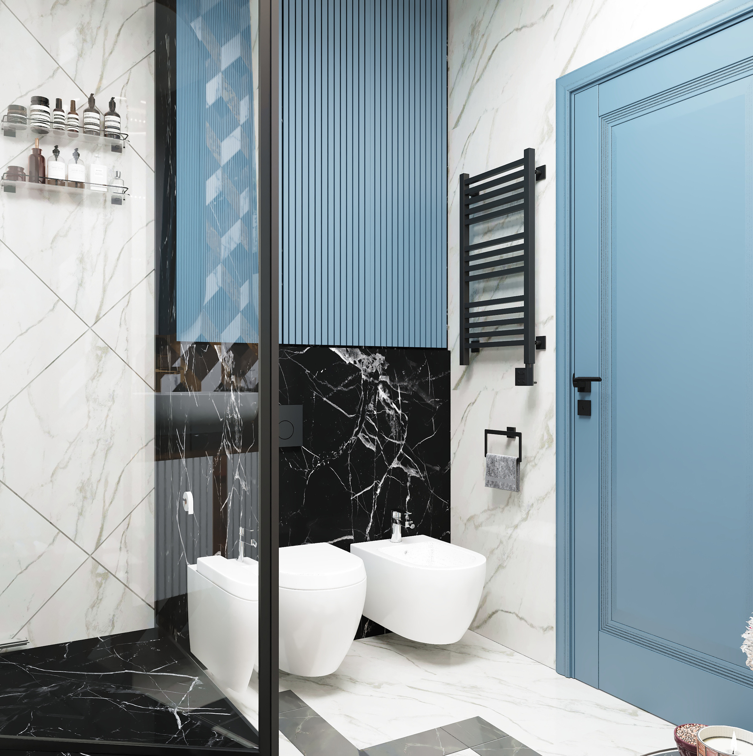 Визуализация, частный дом в Немецкой деревне, вдохновение, интерьер, визуализация, ванная, минмализм, ODS