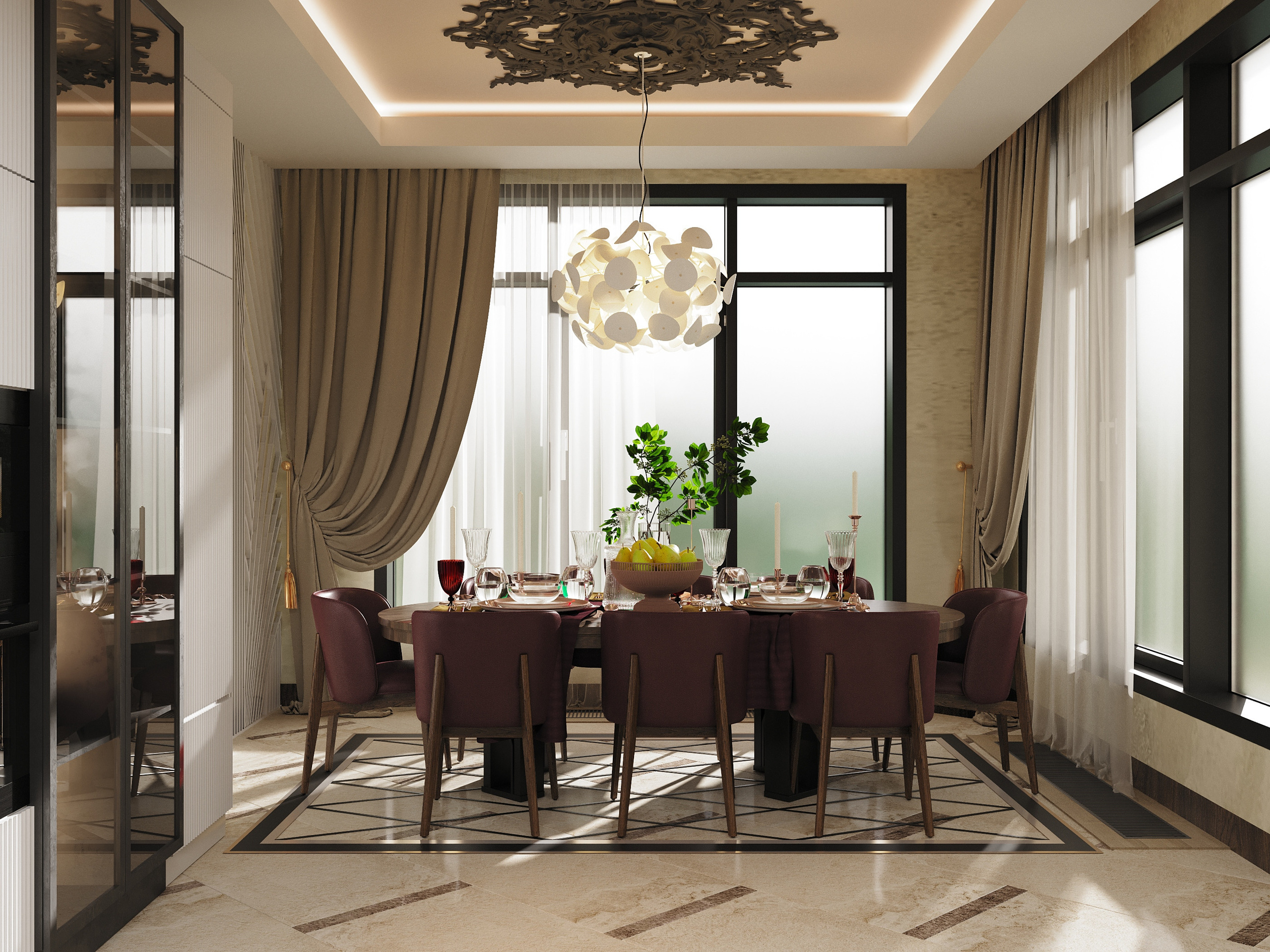 Визуализация, частный дом в Немецкой деревне, вдохновение, интерьер, визуализация, кухня, минмализм, ODS