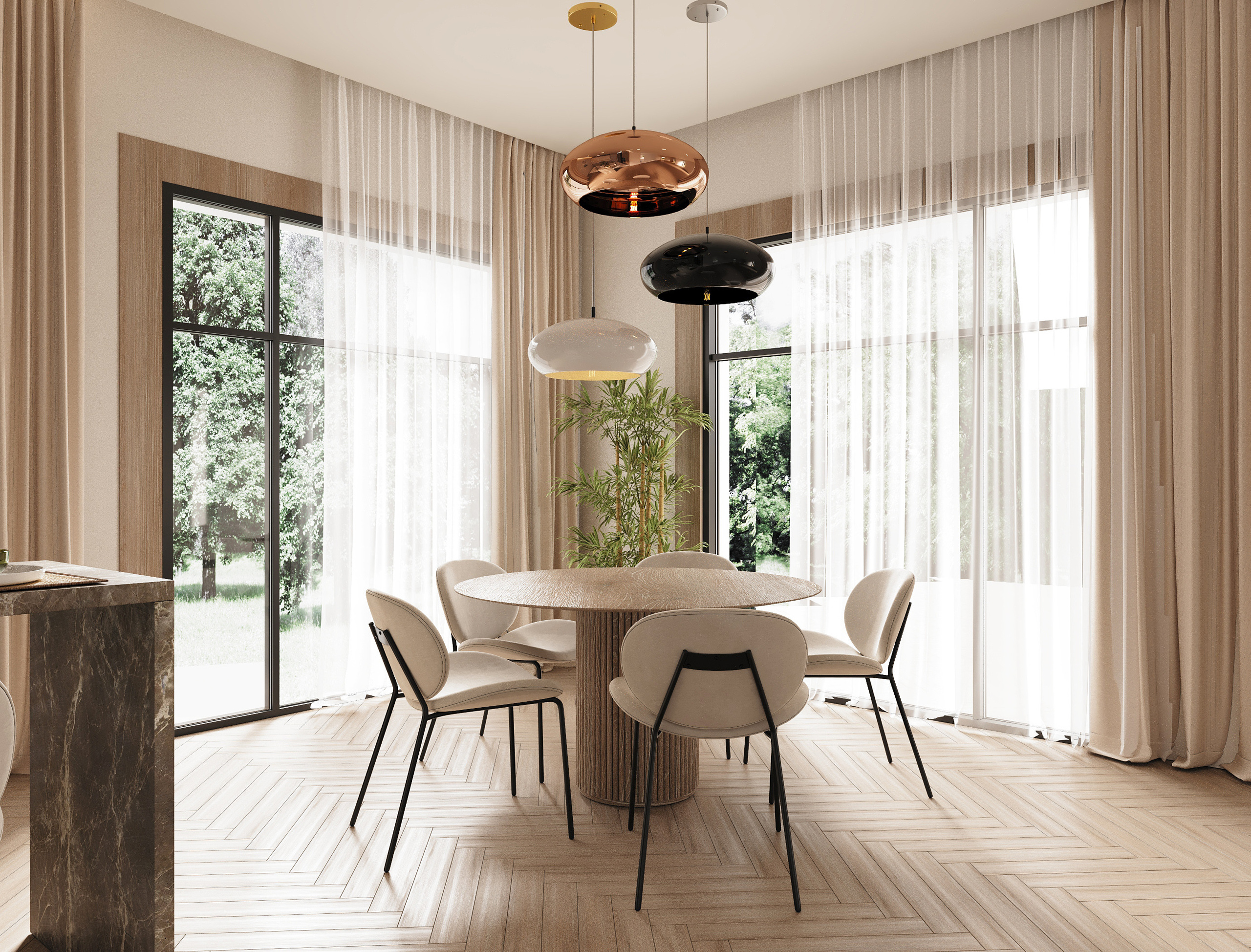 Визуализация, квартира, Фахверк, вдохновение, интерьер, визуализация, кухня, минмализм, ODS