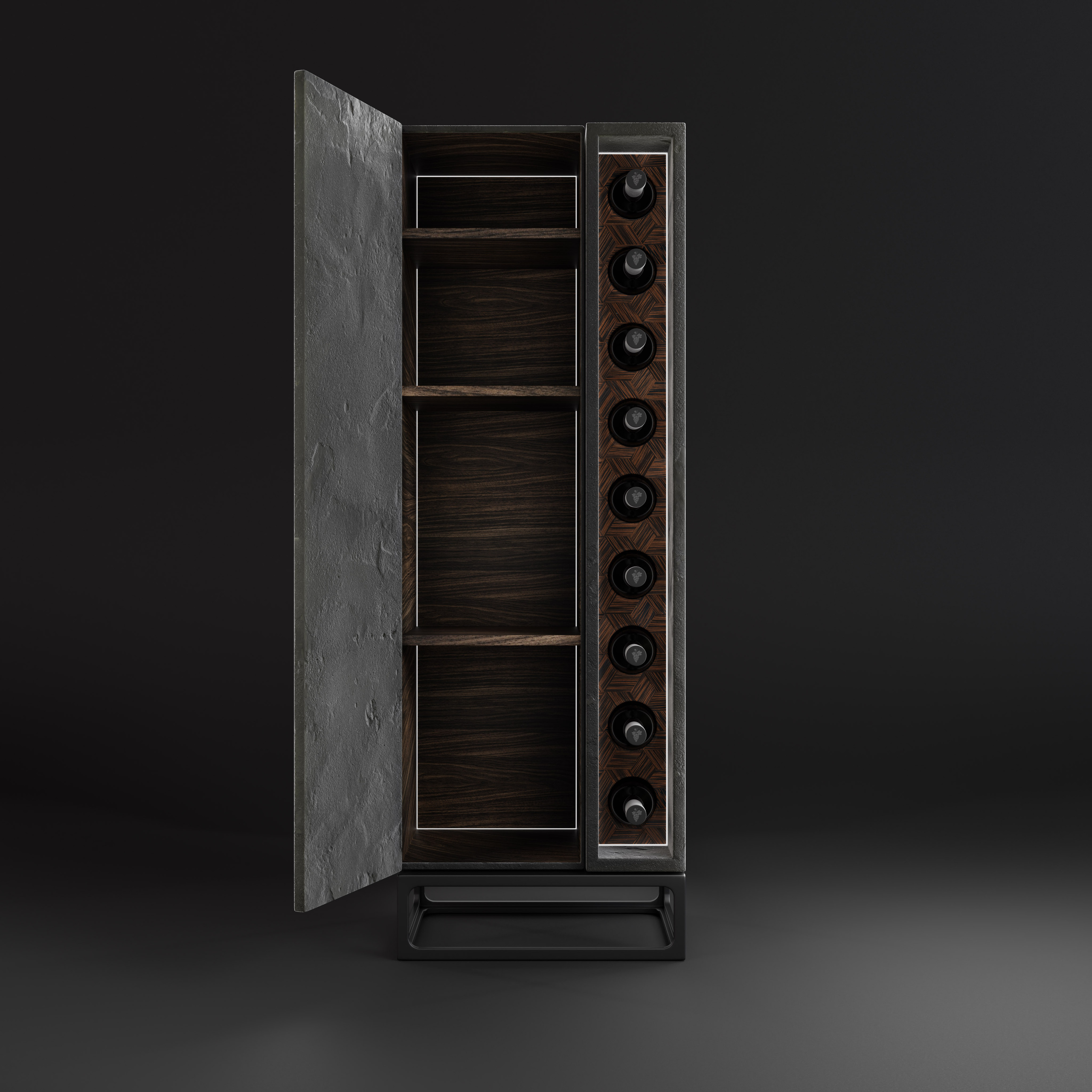 Визуализация, предметная визуализация, мебель, визуализация, мебель из камня, винный шкаф, вдохновение, интерьер, визуализация, минмализм, ODS