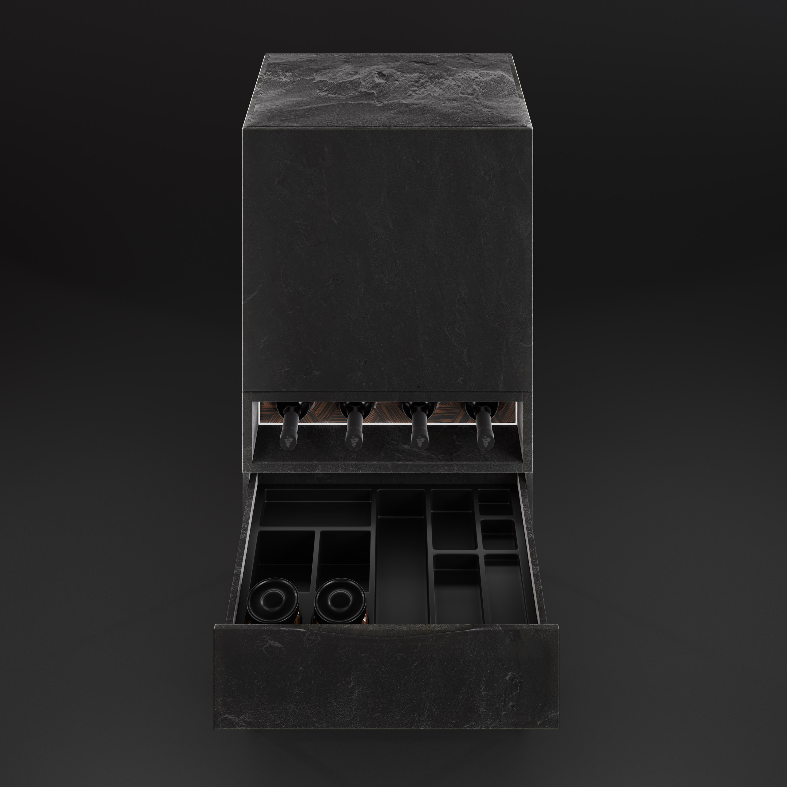 Визуализация, предметная визуализация, мебель, визуализация, мебель из камня, винный шкаф, вдохновение, интерьер, визуализация, минмализм, ODS