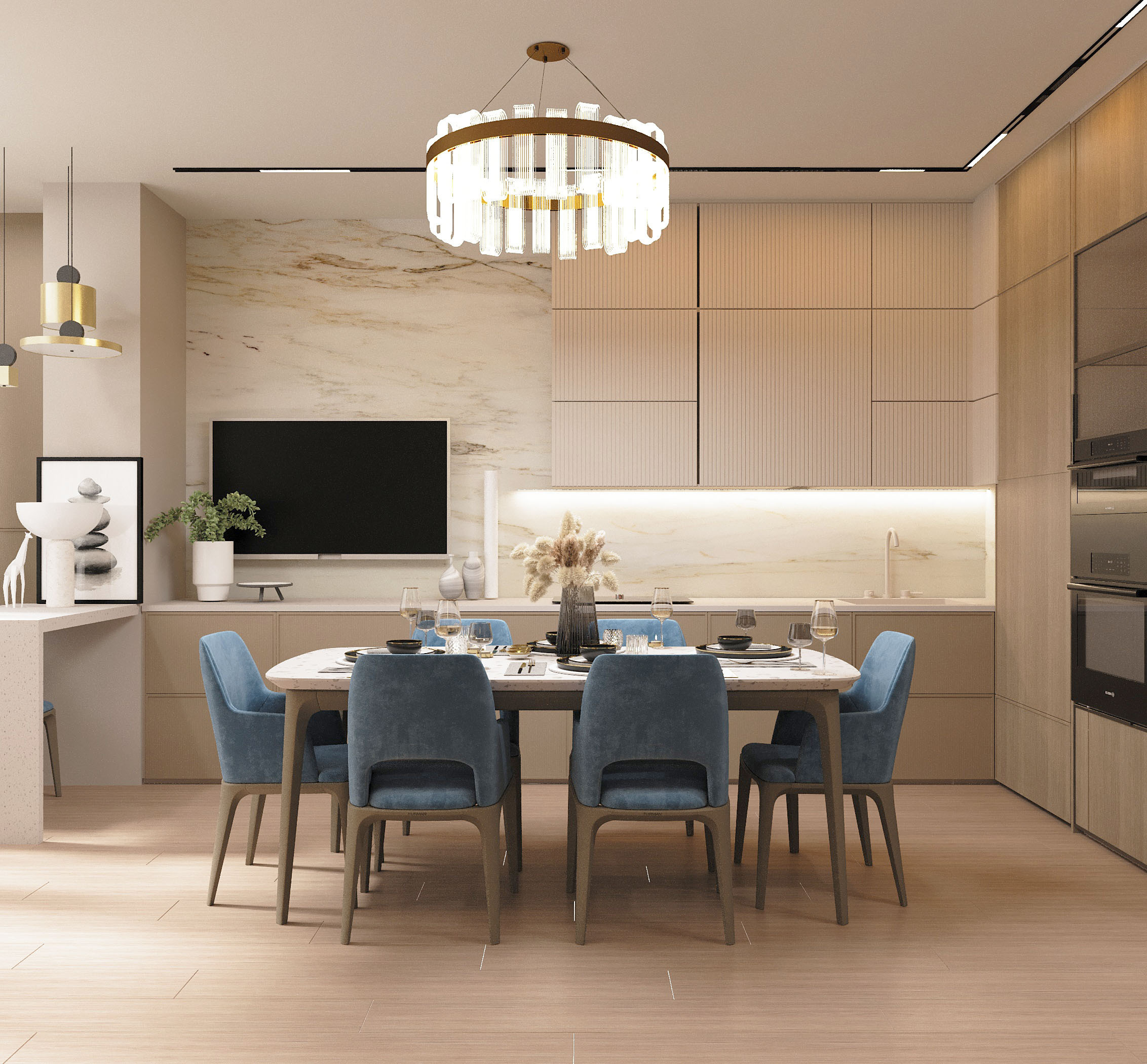 Визуализация, ЖК Седьмой Континент, вдохновение, интерьер, визуализация, кухня, ODS