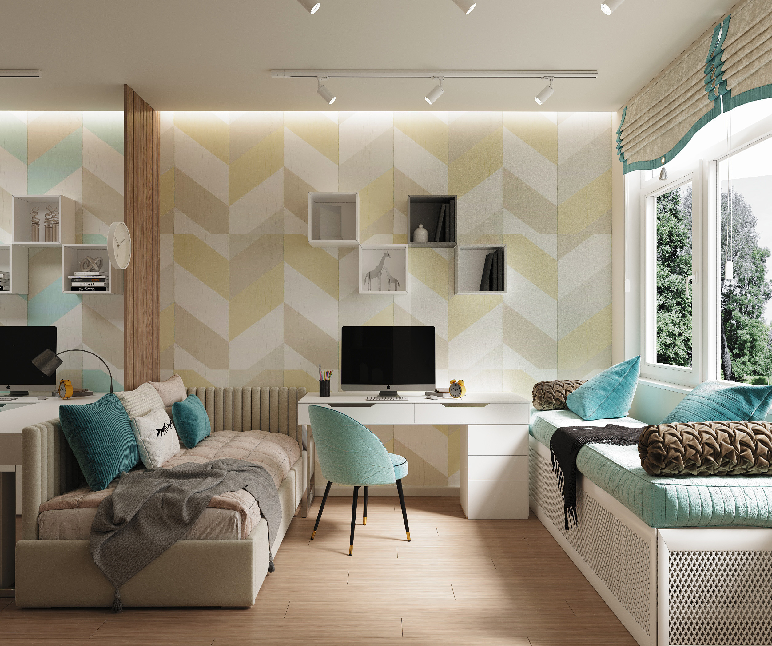 Визуализация, ЖК Седьмой Континент, вдохновение, интерьер, визуализация, гостиная, ODS