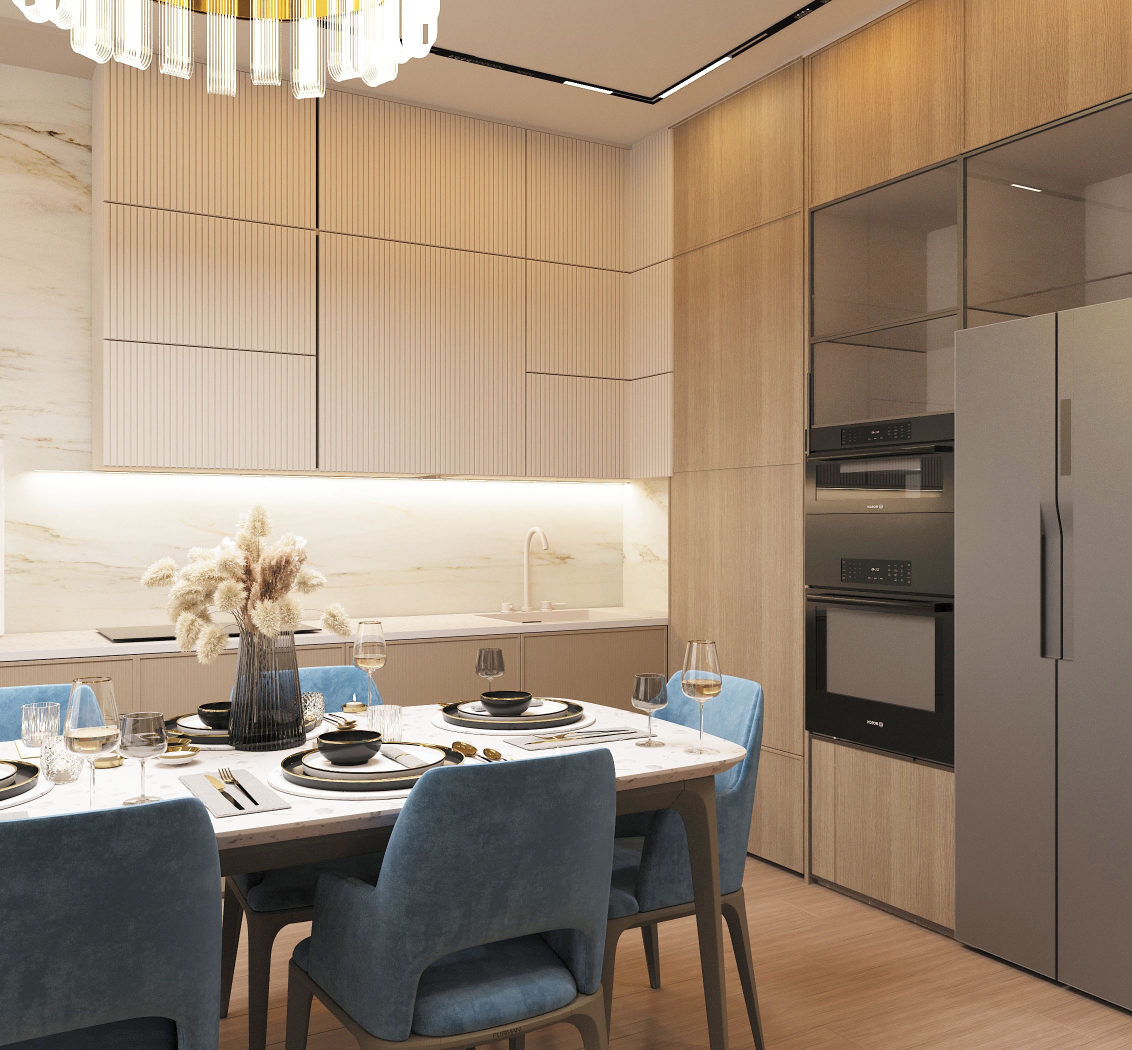 Визуализация, ЖК Седьмой Континент, вдохновение, интерьер, визуализация, кухня, ODS