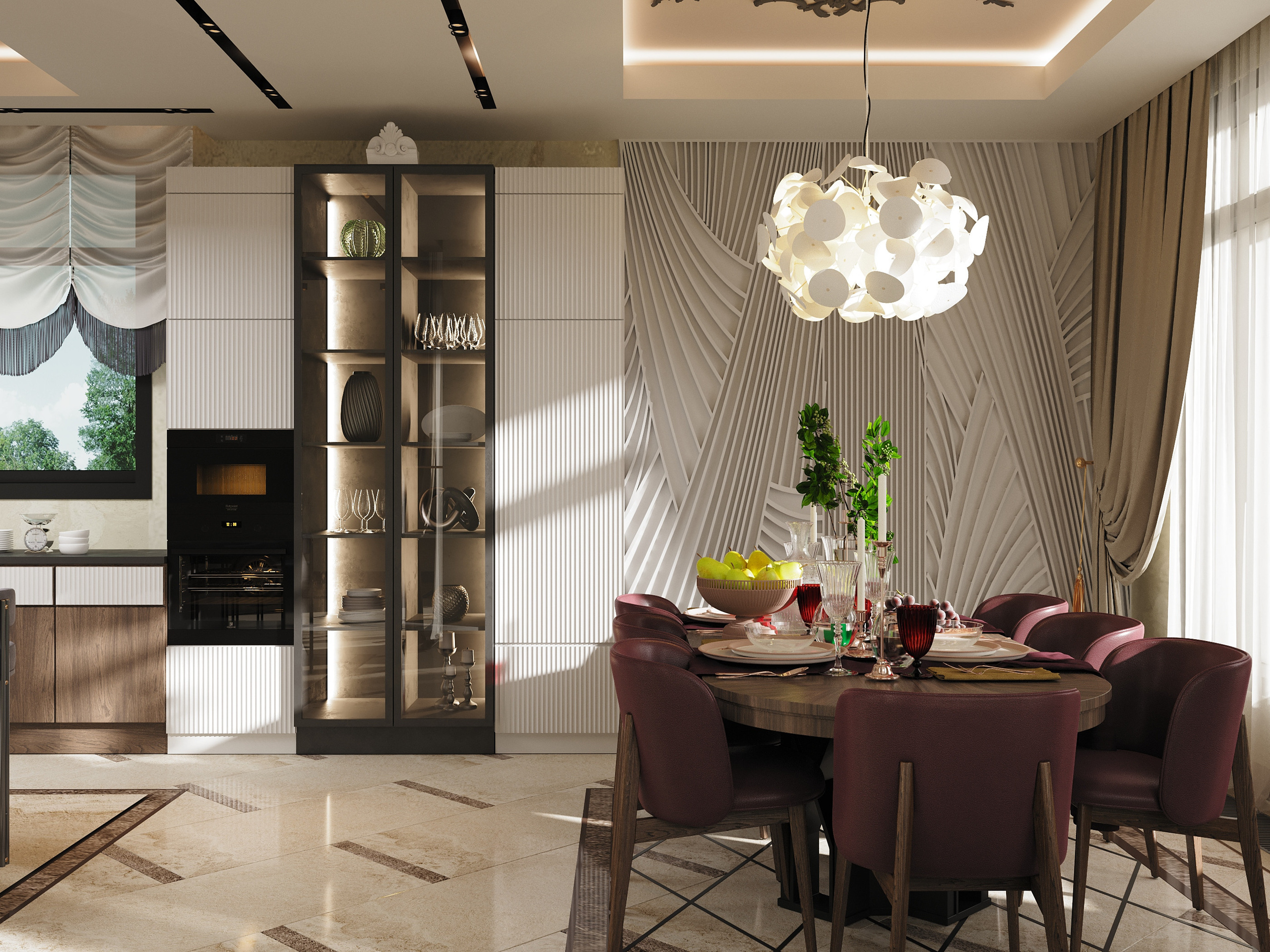 Визуализация, частный дом в Немецкой деревне, вдохновение, интерьер, визуализация, кухня, минмализм, ODS